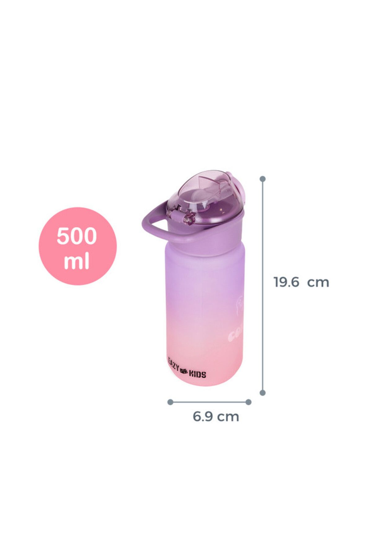 Eazy Kids-Water Bottle 500ml wt Handle - Purple 8