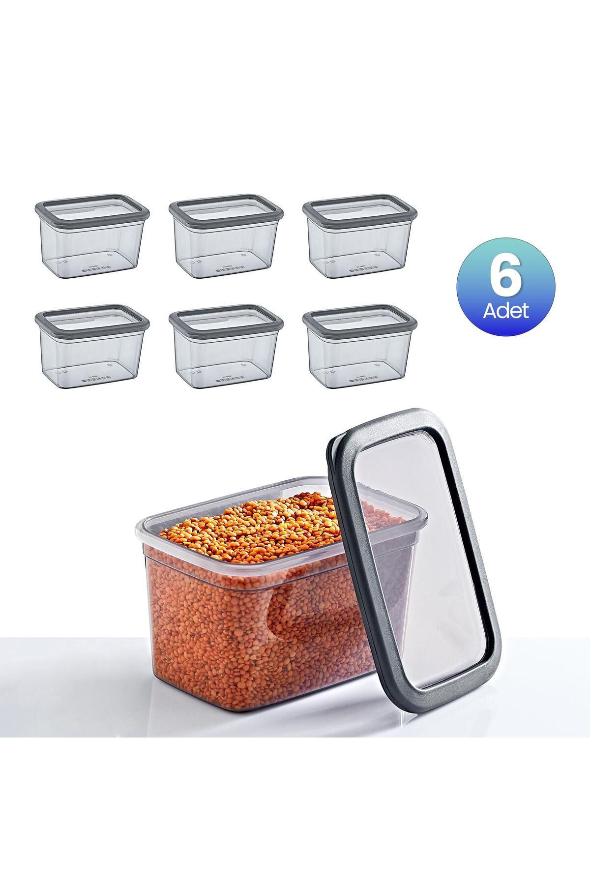 Smartware-Anthracite 1210 ml - Set of 6 Scale Rectangular Storage Containers 5