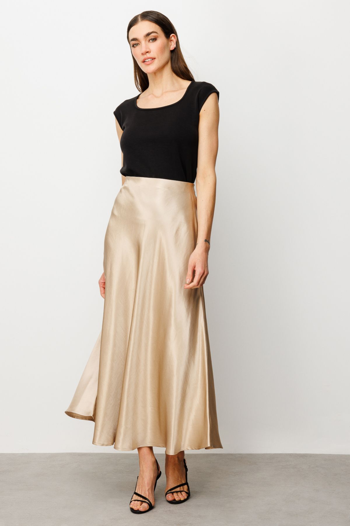 Ekol-Long Satin Skirt 3