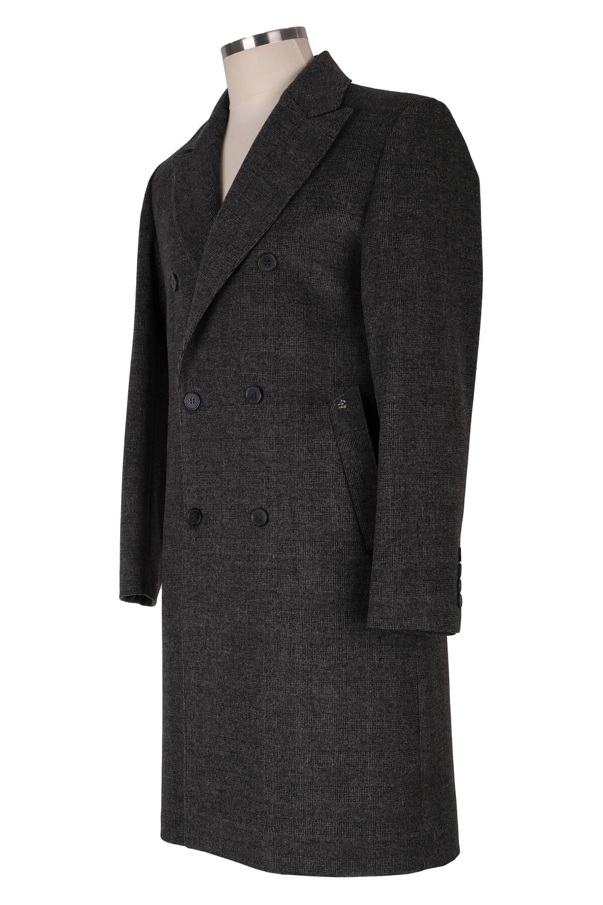 BLU  Kruvaze Yün Kaşmir Palto - Görsel 2