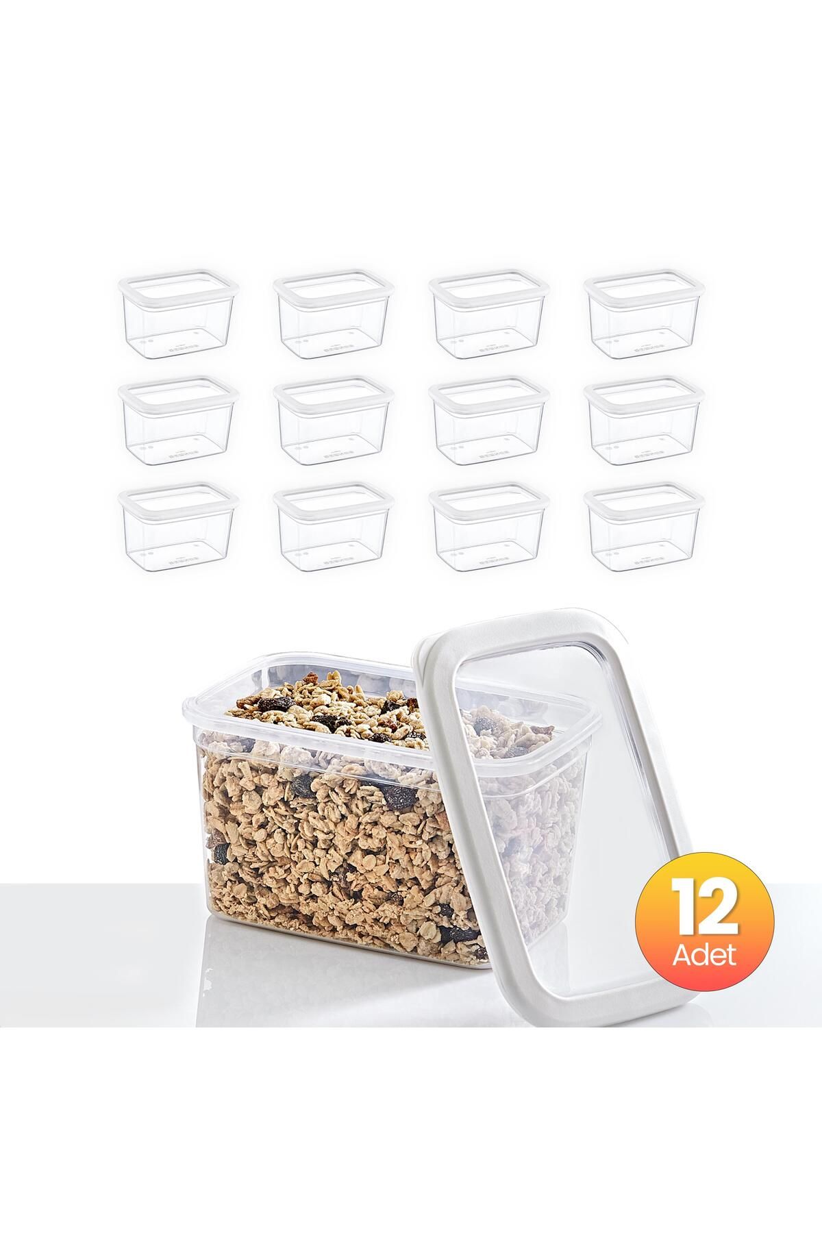 Smartware-White Set of 12 - Skali Rectangular Storage Container, 1210 ml 5