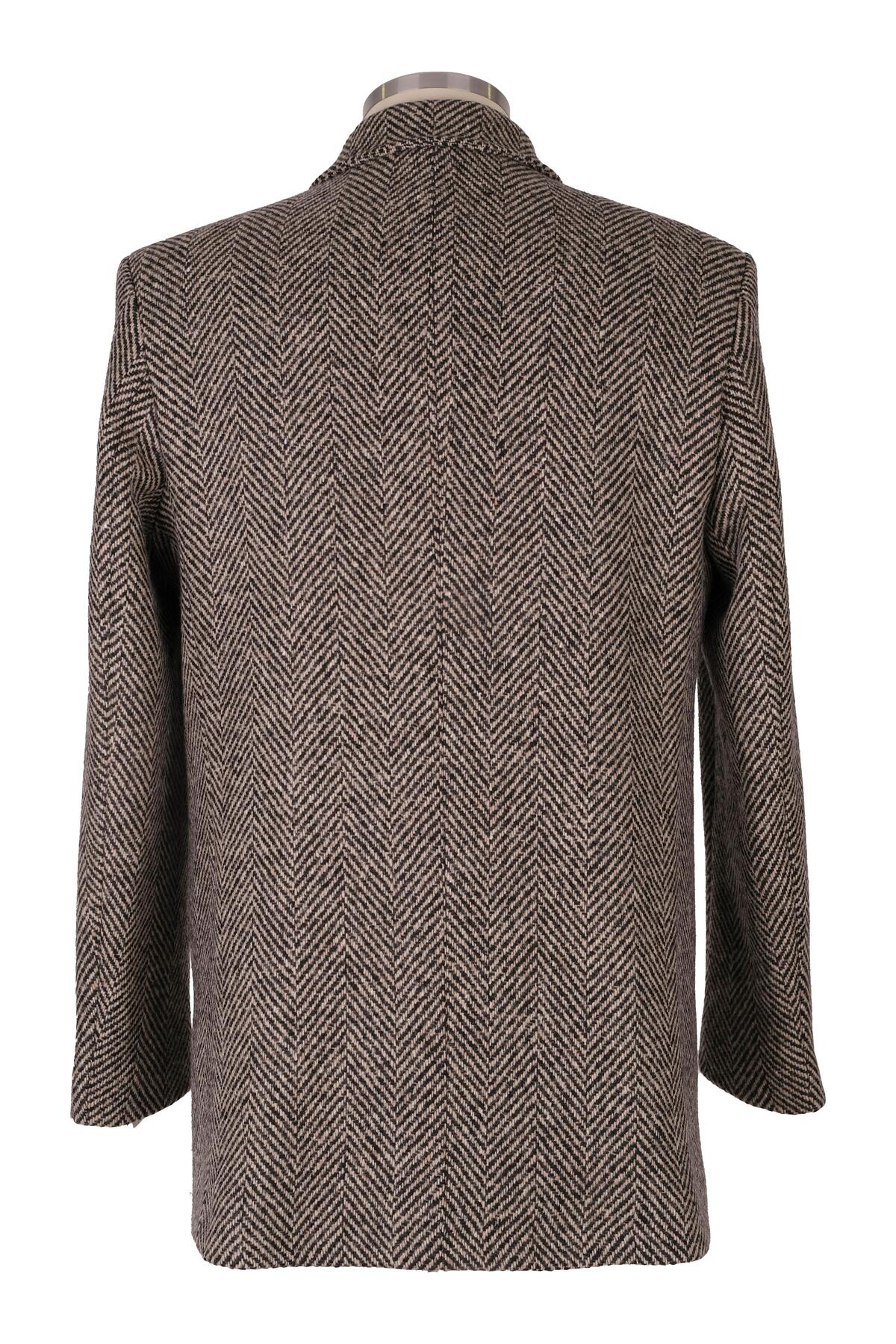 BLU  Klasik Yün Balıksırtı Kaban - Görsel 3