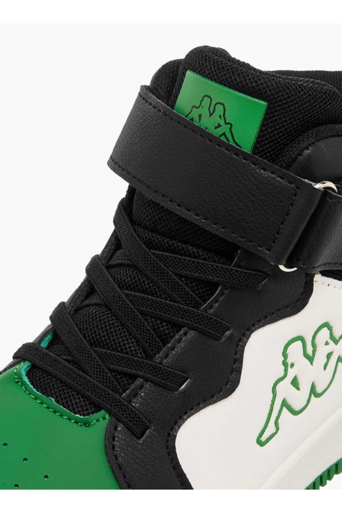 Kappa-Boys' Colourblock High Top Sneakers with Hook and Loop Closure 4