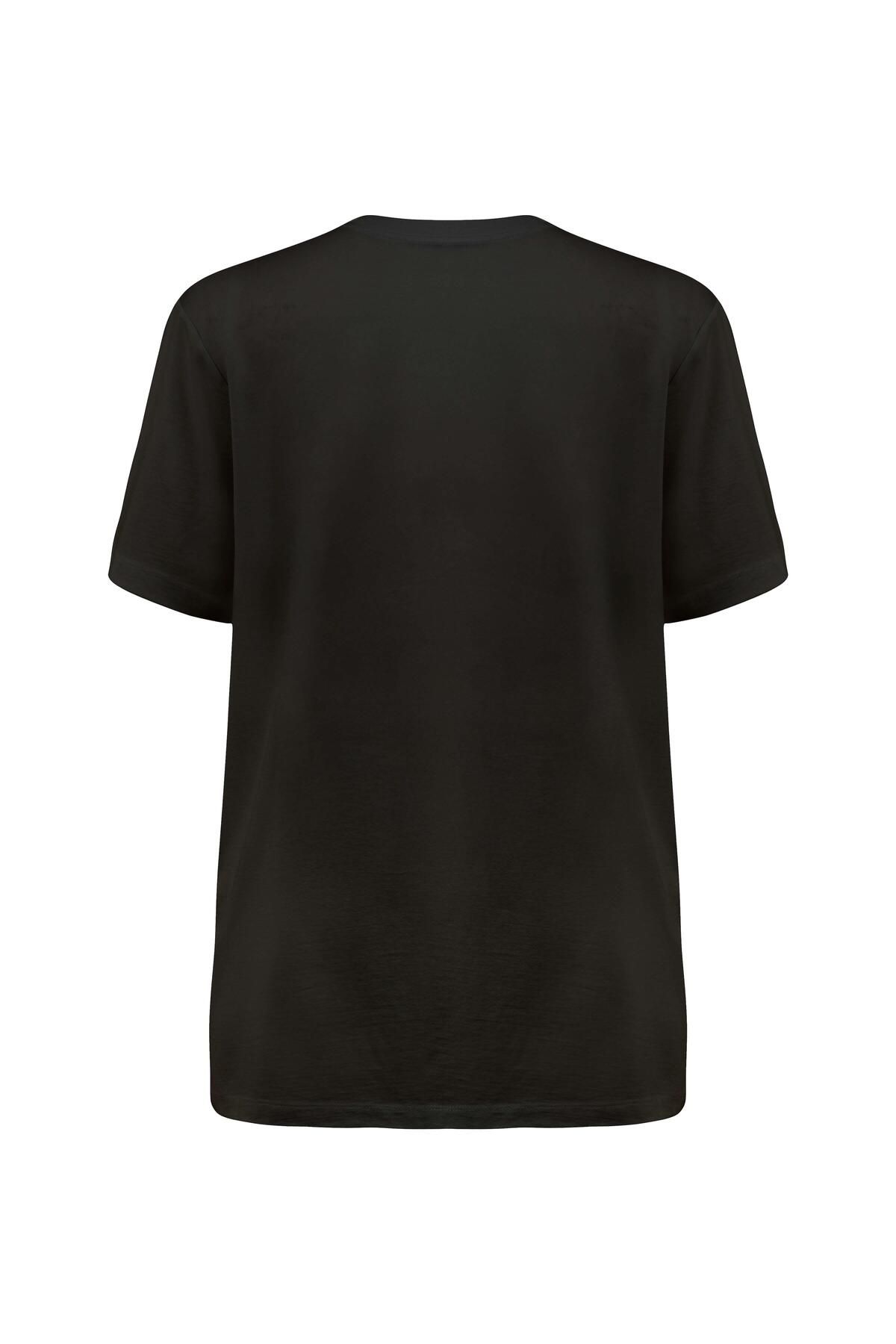 Moon Milk-Pure Cotton and Modal Basic T-Shirt / Black 2