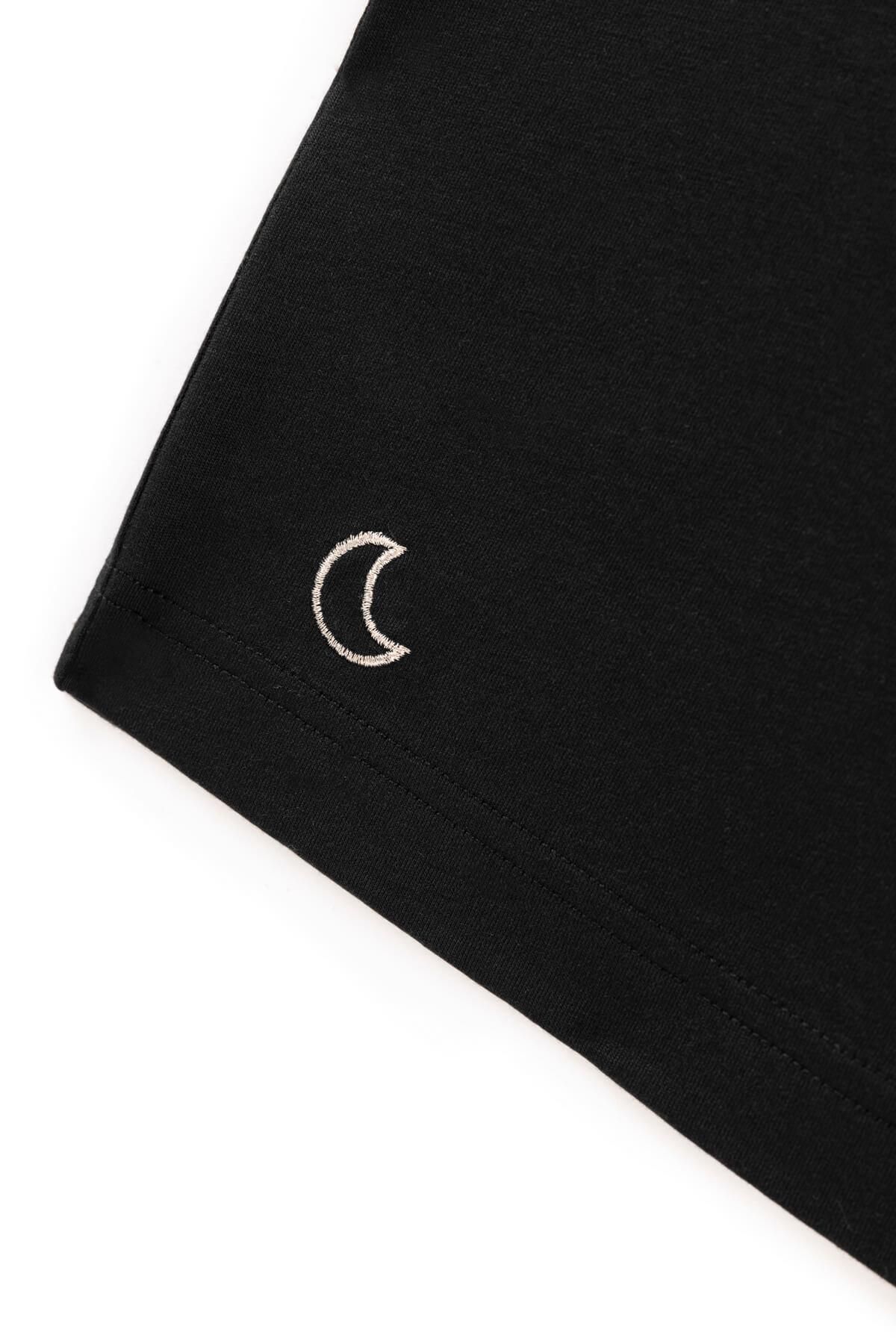 Moon Milk-Pure Cotton and Modal Basic T-Shirt / Black 3