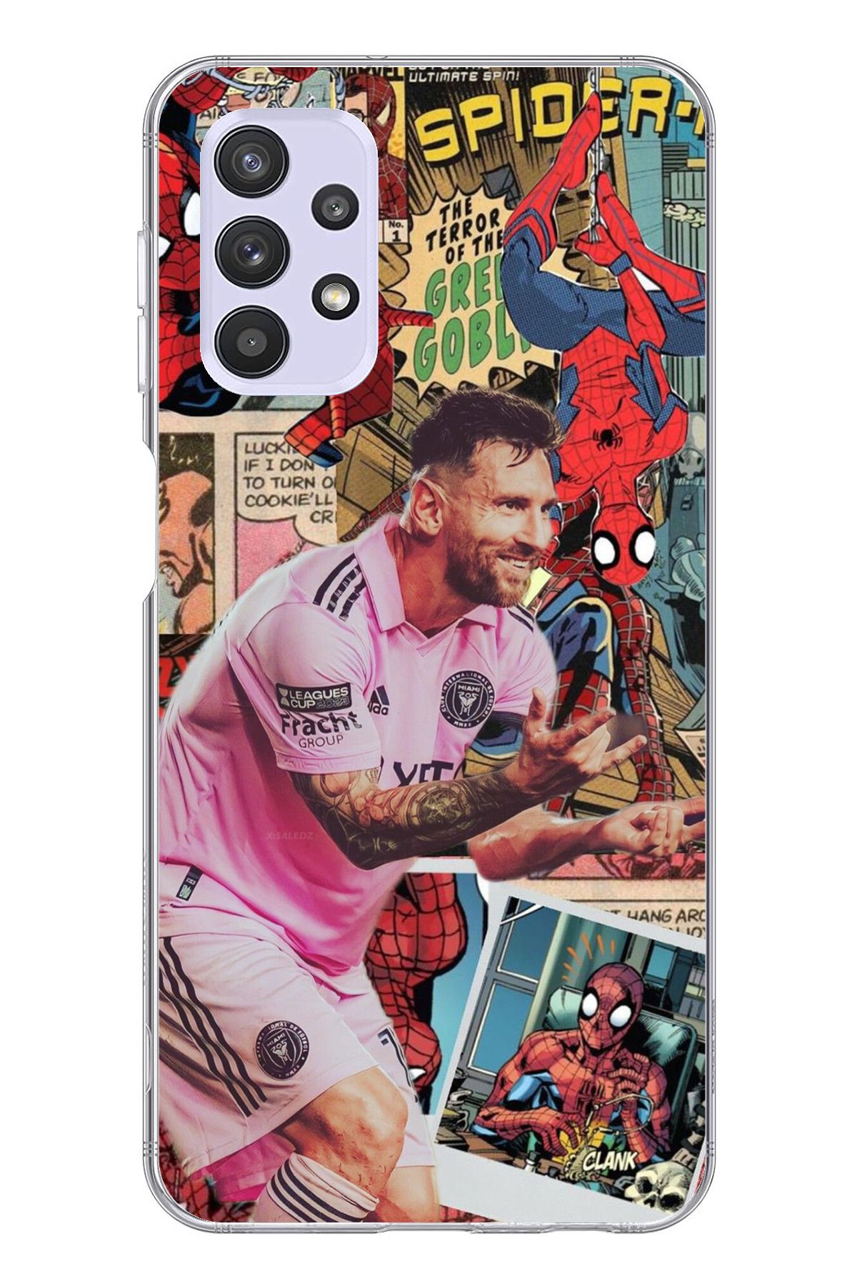 TechTree Samsung Galaxy A32 Uyumlu Messi Miami Şeffaf Silikon Kılıf