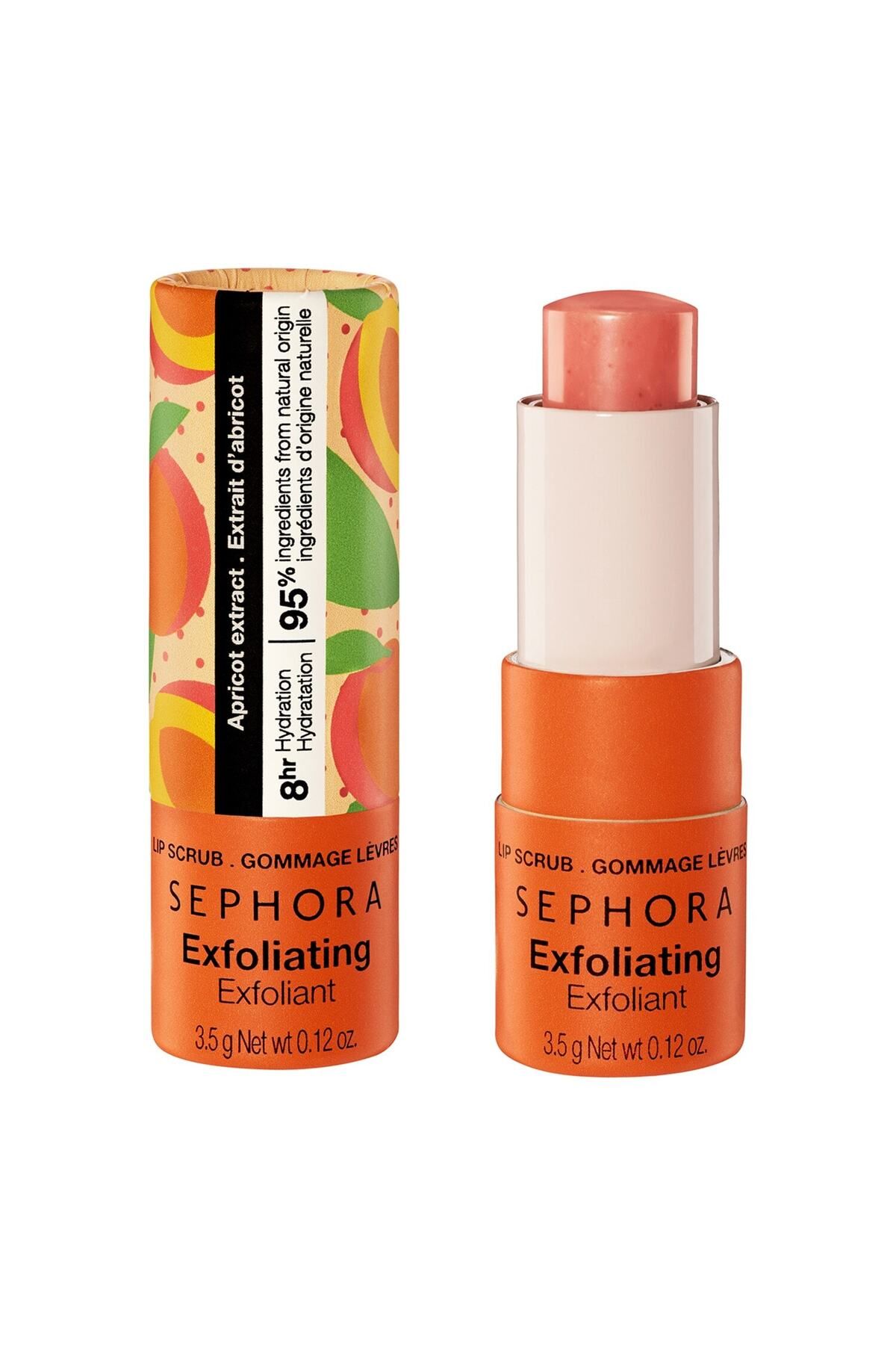 SEPHORA COLLECTION Soyucu dudak peelingi - 8 saat nemlendiren dudak bakımı Kayısı