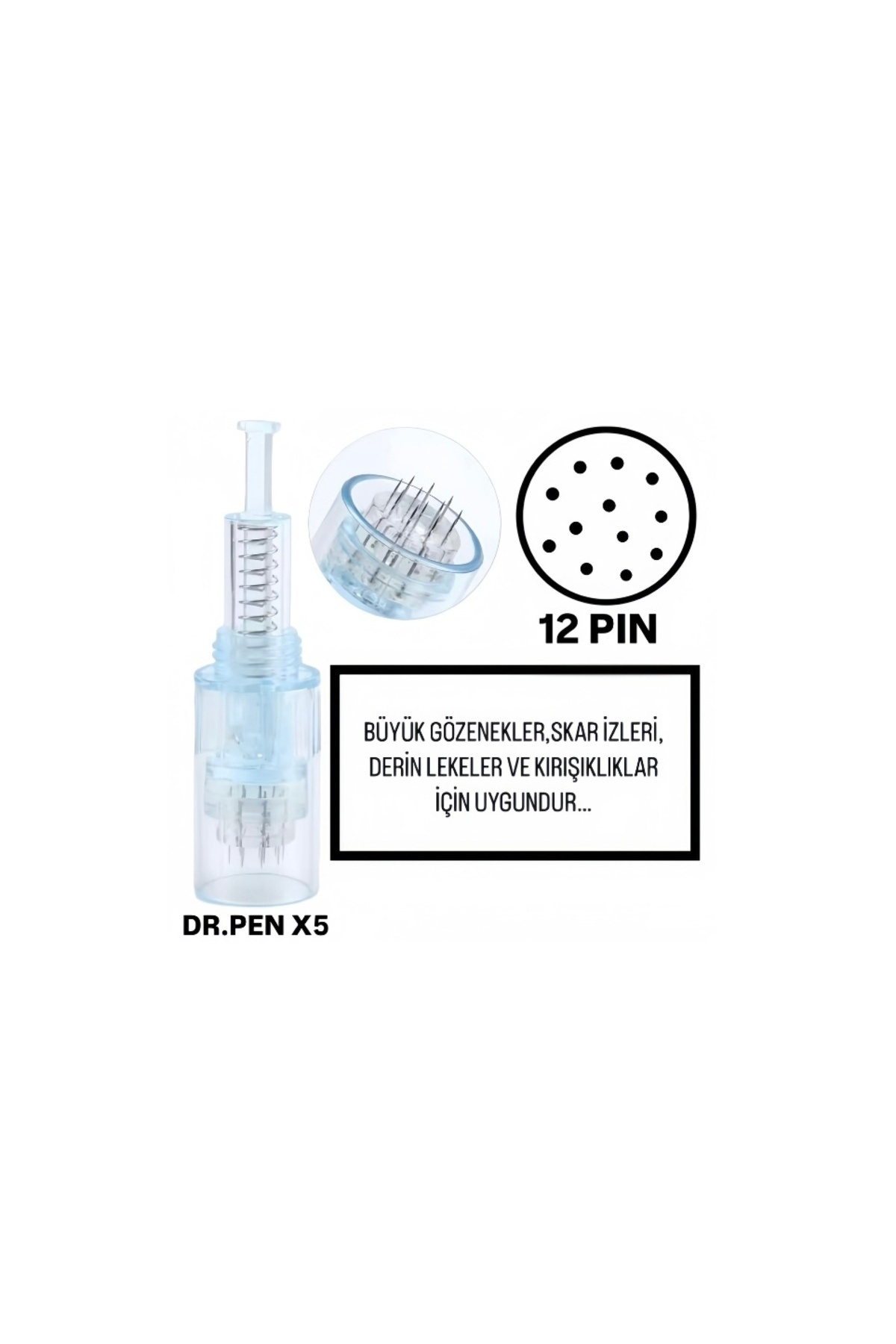 İthalSepeti 5 Adet ( Dr.Pen X5 - 12 PIN ) Değiştirilebilir Kartuş Dermapen Ucu ( İğne )
