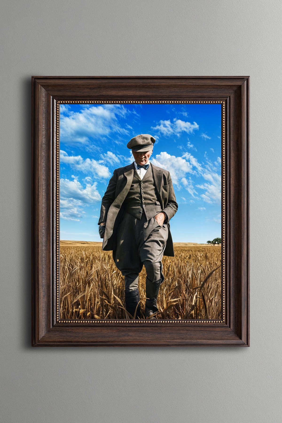 Mustafa Kemal Atatürk - Vintage Patterned Frame