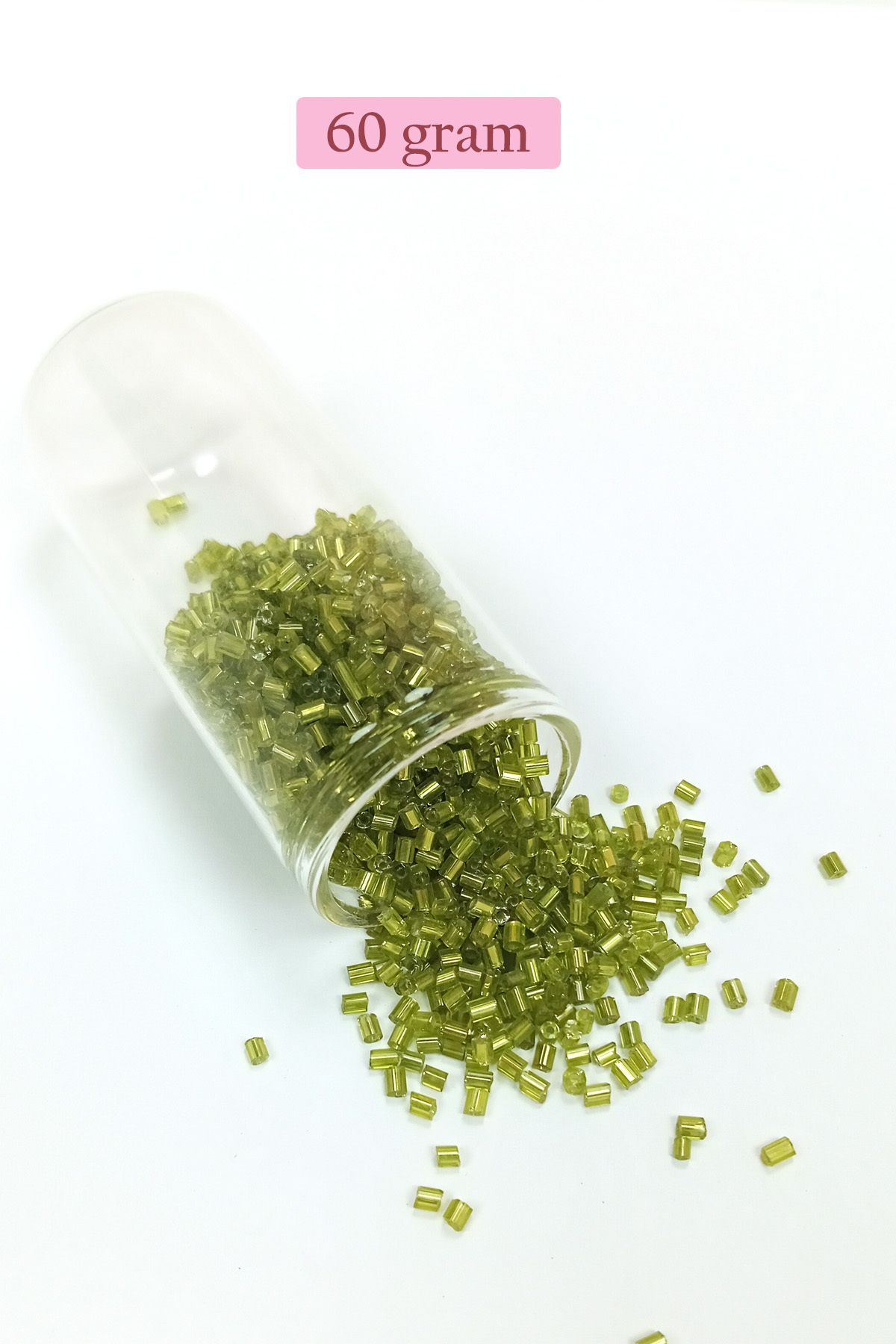 Mu Art Kesme Cam Boncuk 2Mm - 60 Gram - Şeffaf Çimen Yeşili - Bnc393