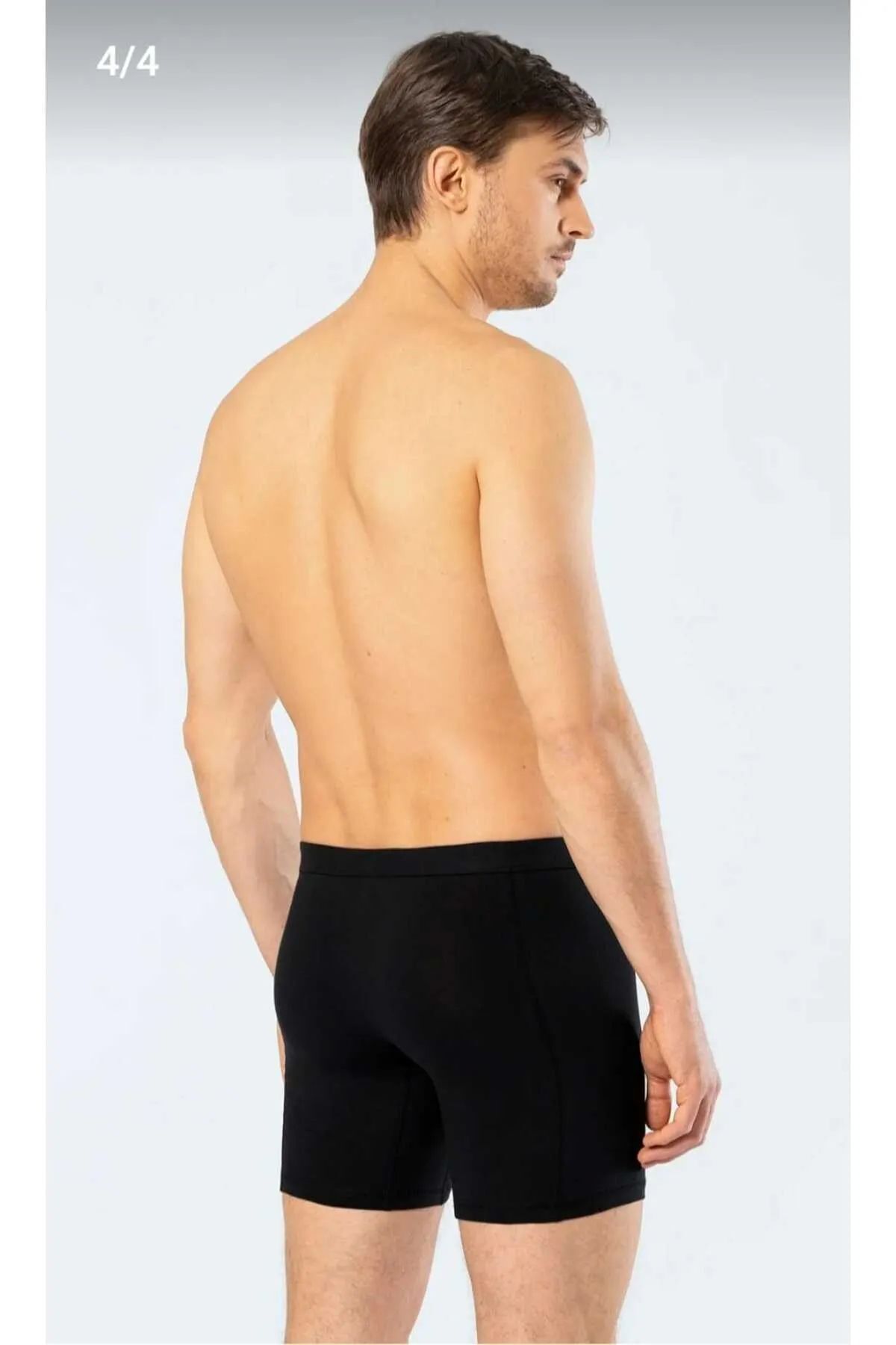 Cacharel-1336 Ανδρικό λουράκι μέσης Lycra Long Leg Boxer-μαύρο 4