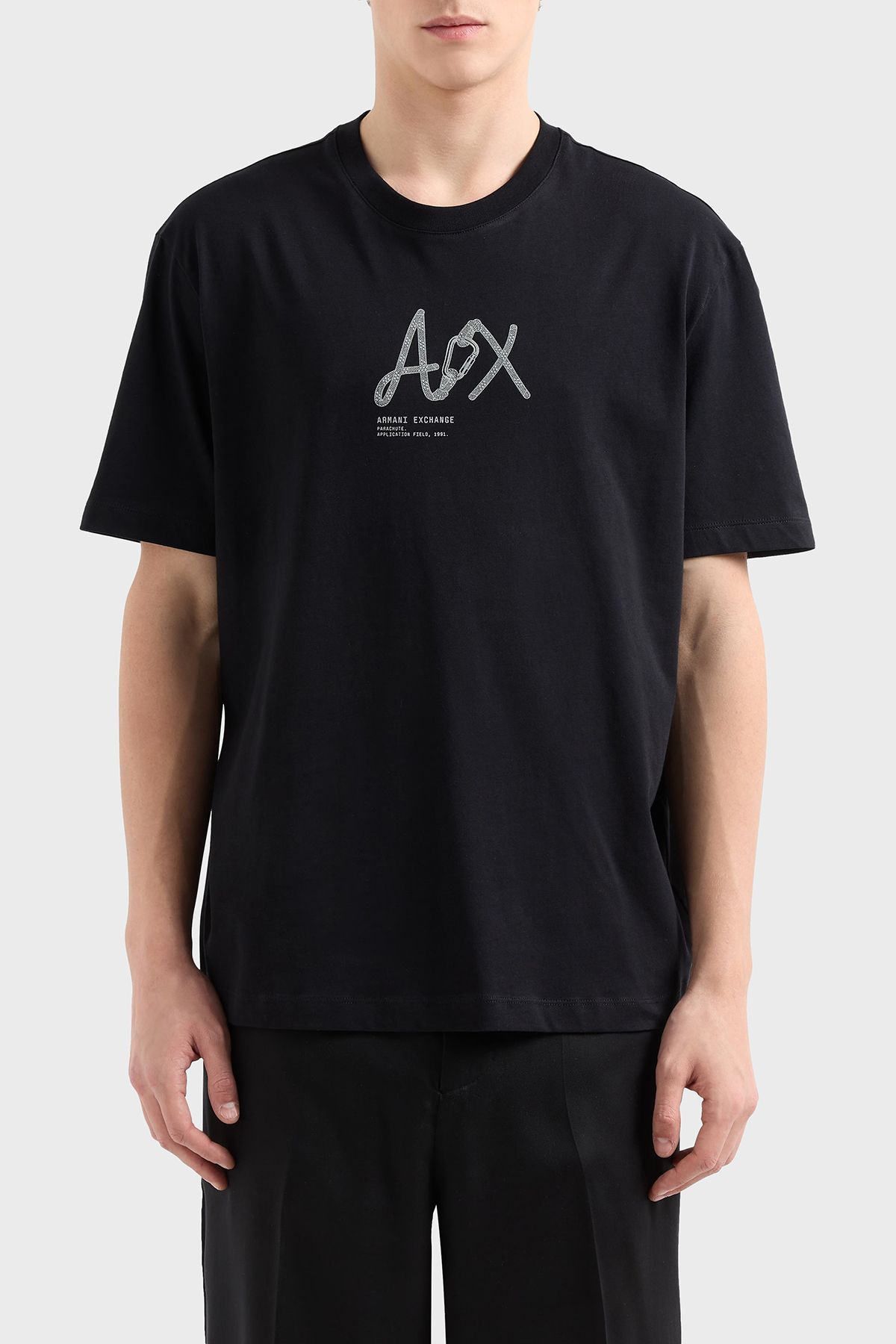 Armani Exchage 100% پنبه معمولی تی شرت یقه خدمه تی شرت مردانه XM000566 AF10334 UC001 Armani Exchange