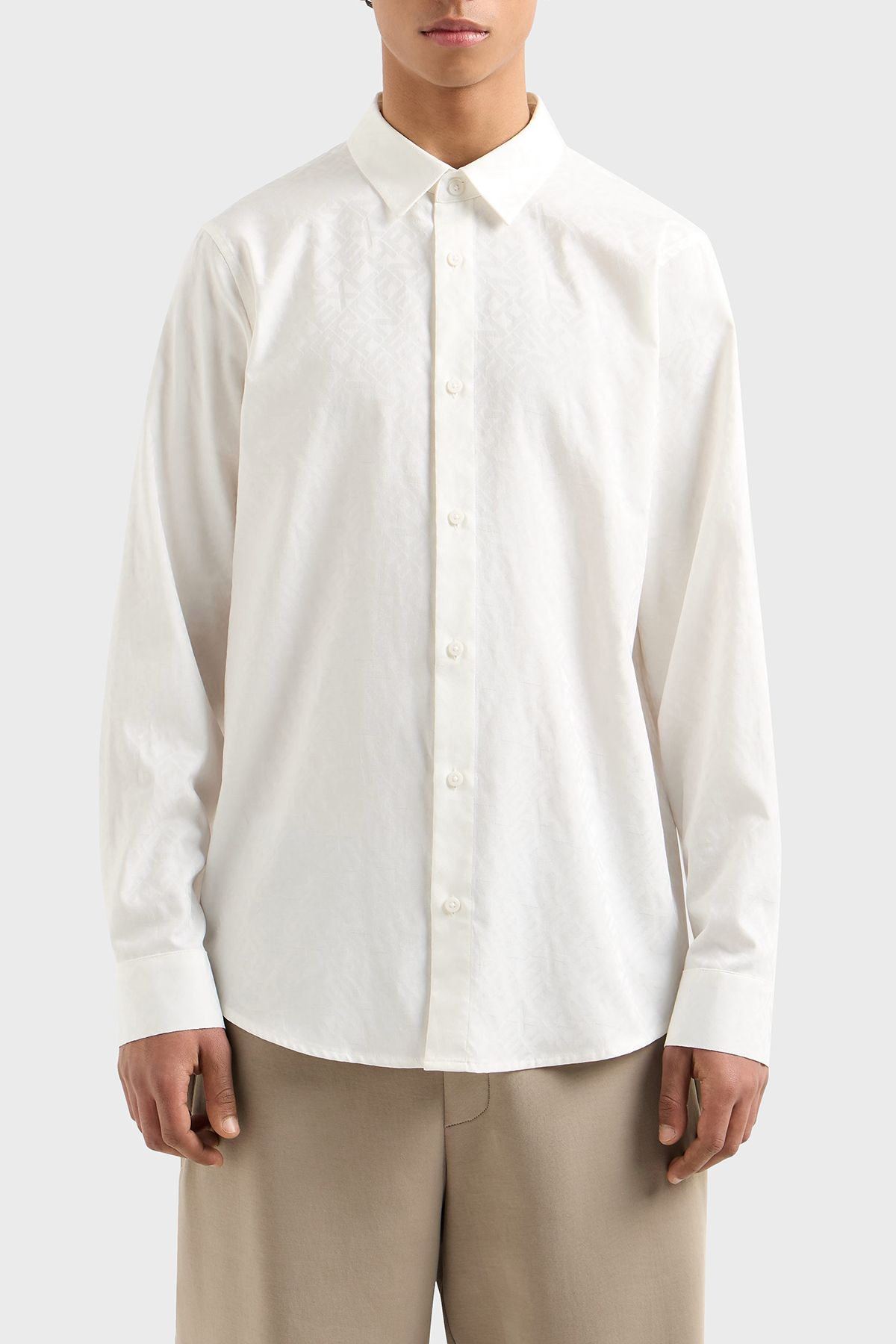همه با لوگو 100% پنبه پیراهن منظم مردانه پیراهن مردانه XM000431 AF13131 F0045 Armani Exchange