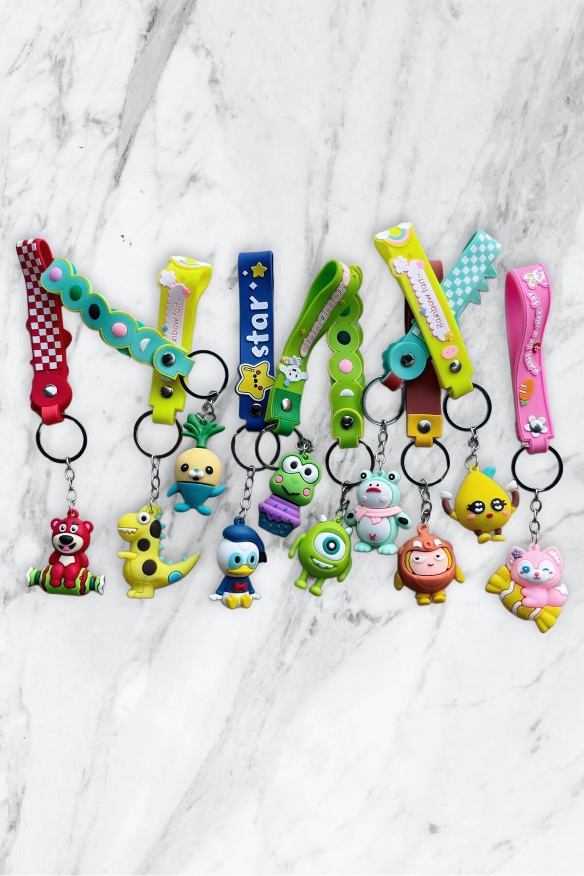 Bundera 10 Adet Oyuncak Silikon Karakter Figür Anahtarlık Çanta Aksesuarı Karne Hediyesi Doğum Günü Hediyesi fotoğrafı 3 (önizleme)