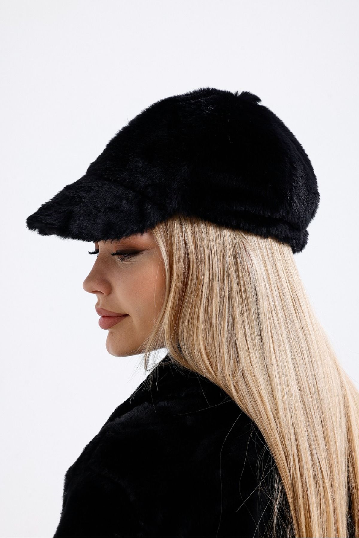 nord arc-Women's Winter Black Plush Hat - Trendy Baseball Cap 4