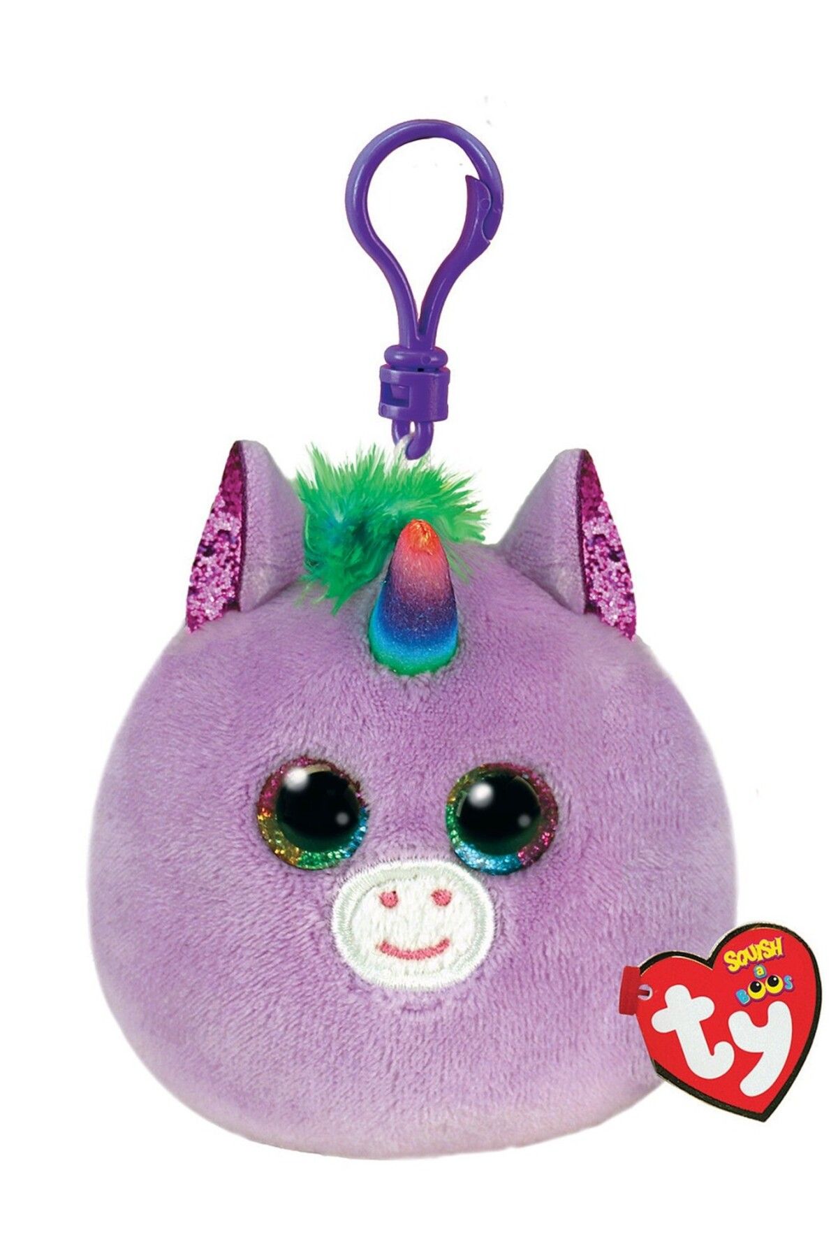 TY Plus Breloc Ty 8.5cm Squishy Beanies Unicorn Rosette Violet - One Size