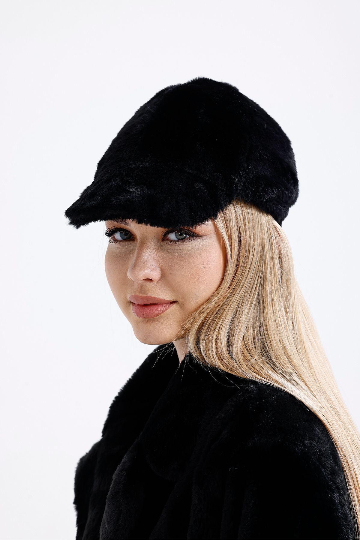 nord arc-Women's Winter Black Plush Hat - Trendy Baseball Cap 3