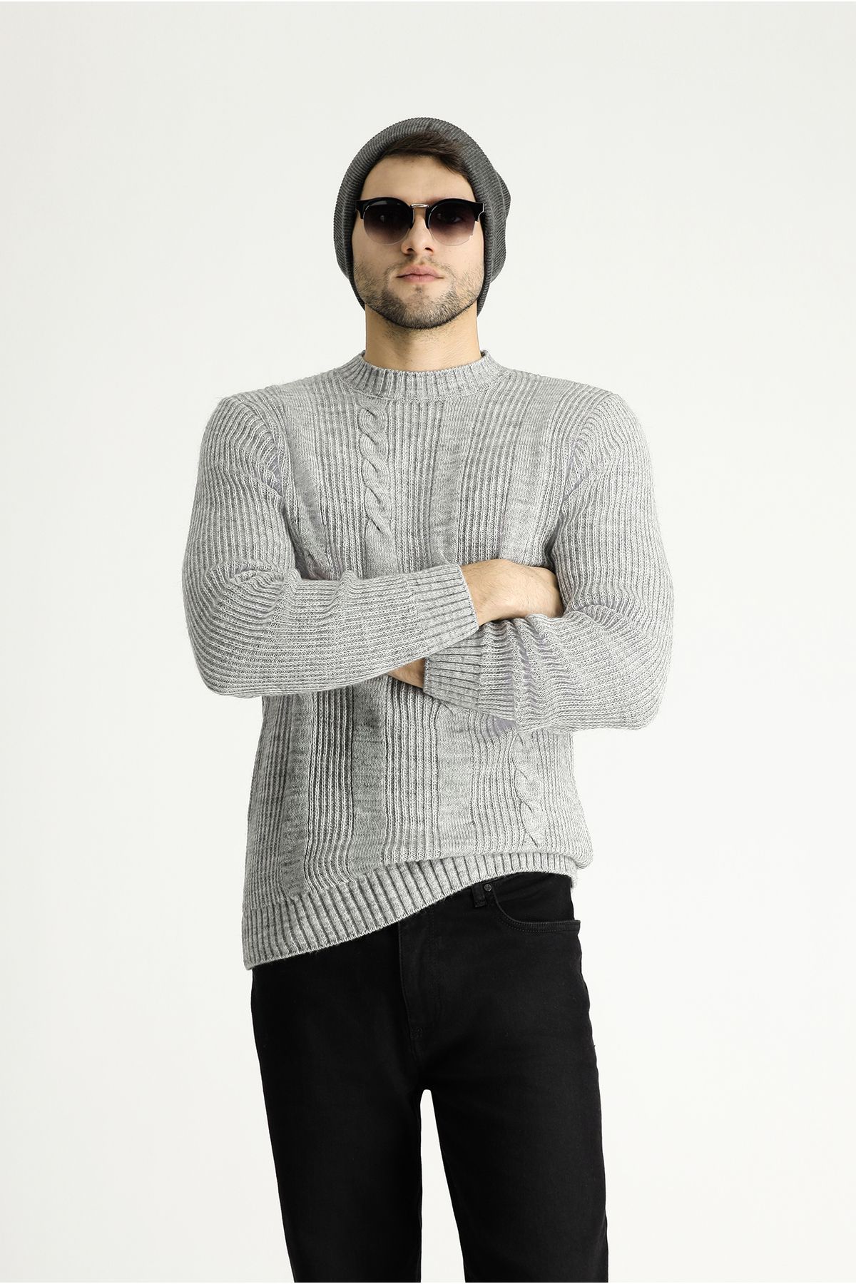 Kiğılı-Crew Neck Slim Fit Slim Fit Patterned Knitwear Sweater 3