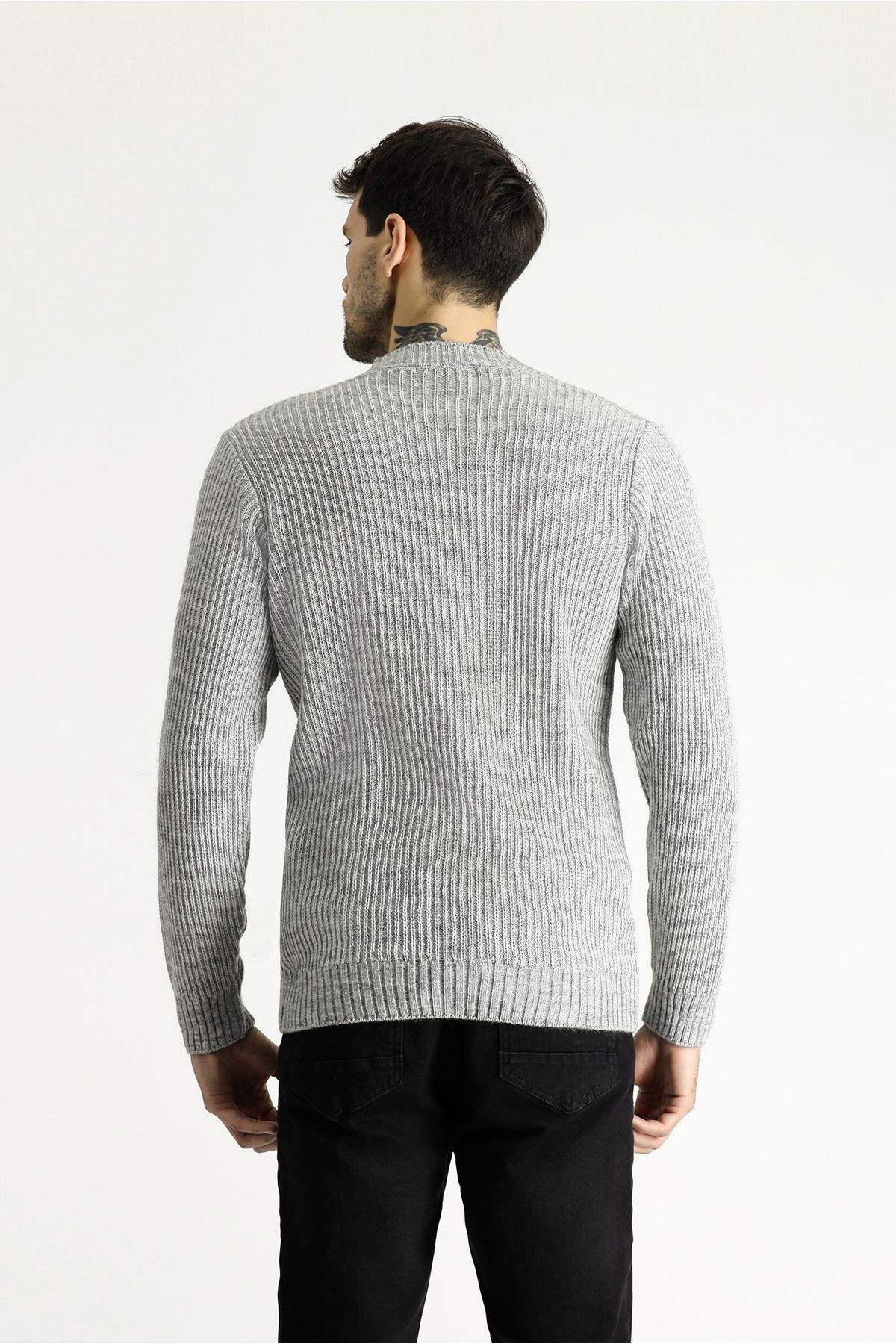 Kiğılı-Crew Neck Slim Fit Slim Fit Patterned Knitwear Sweater 5