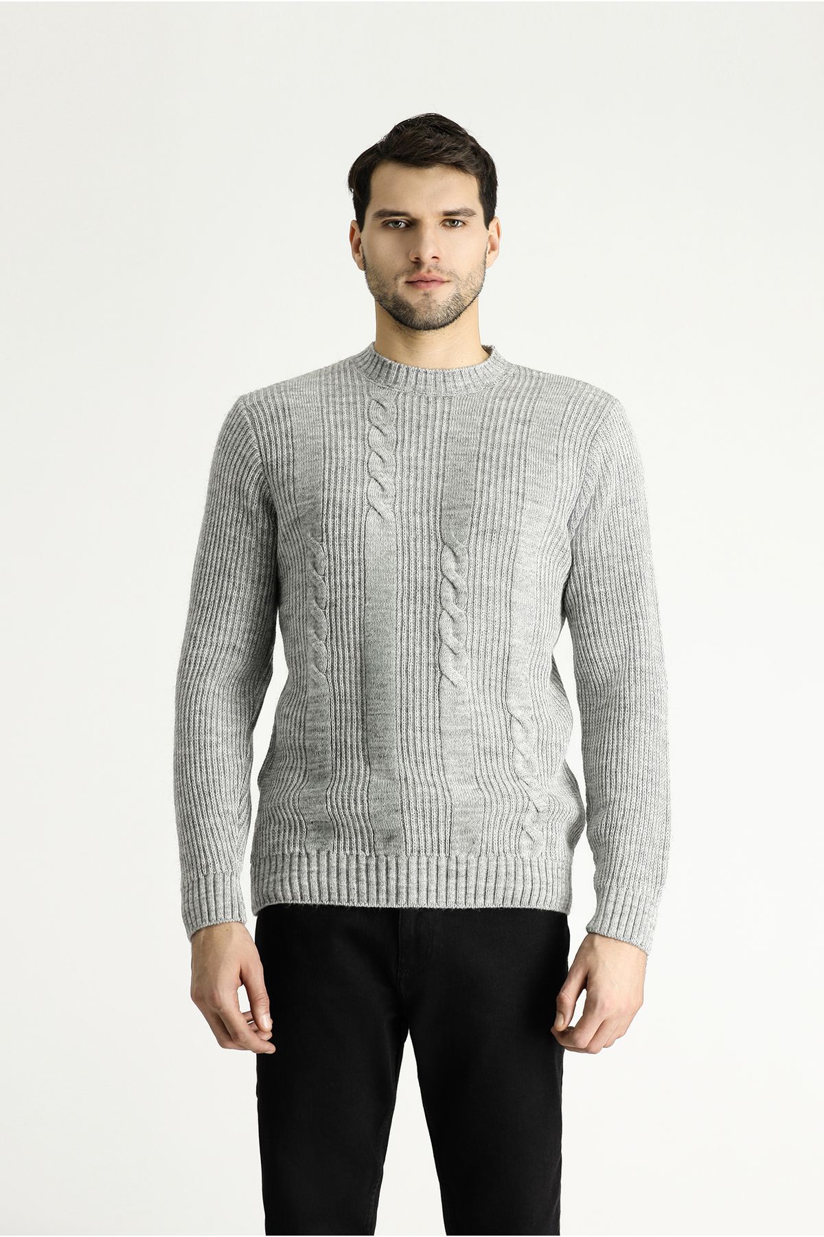 Kiğılı-Crew Neck Slim Fit Slim Fit Patterned Knitwear Sweater 4