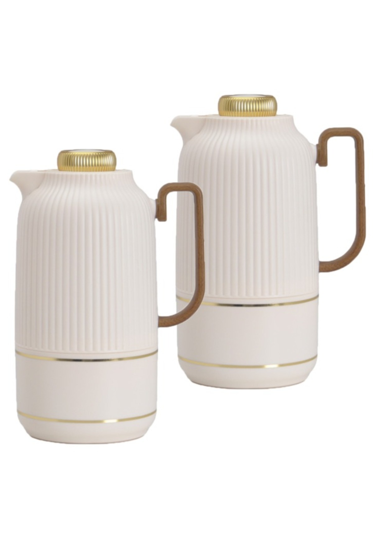 Badraig-2-Piece Coffee And Tea Vacuum Flask Off White/Gold 1 Liter 2