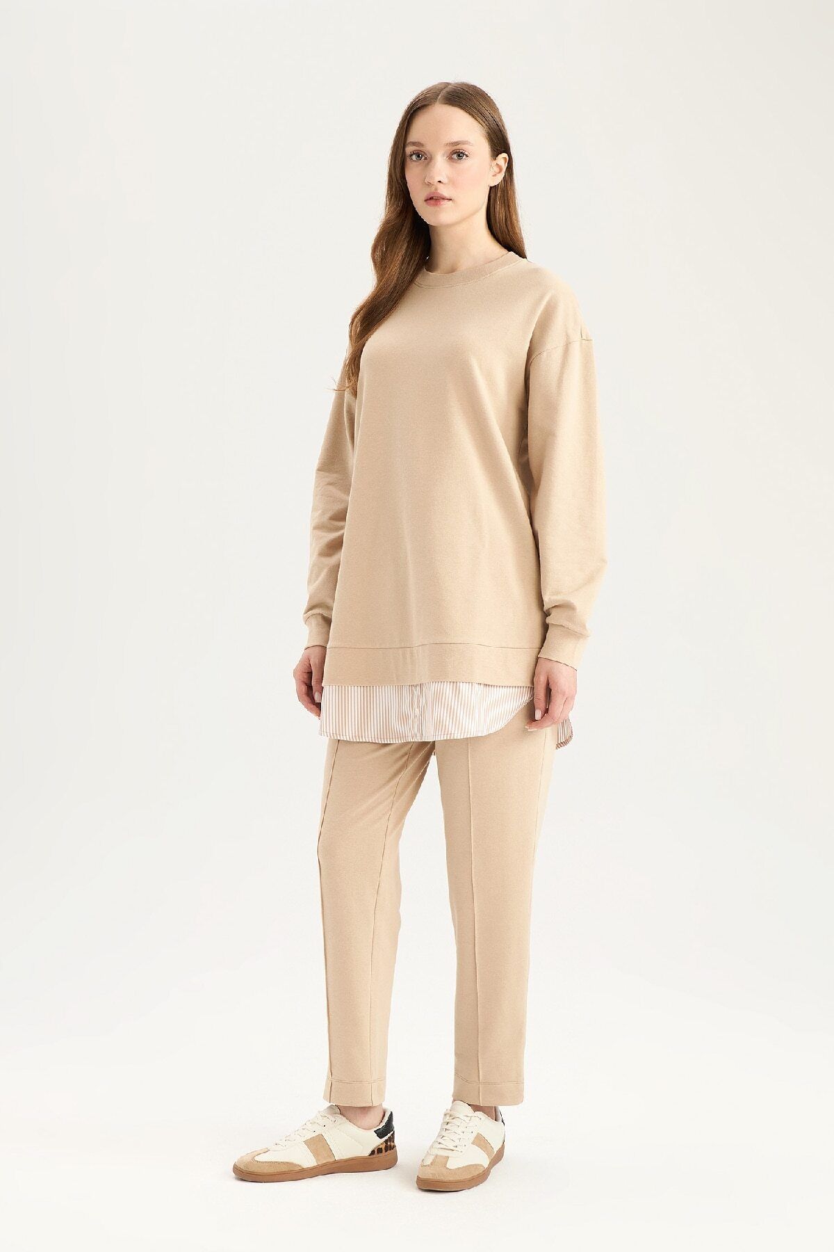 DeFacto-Harem Basic Plain Sweatshirt and Pants Set - D9363Ax25Sp 2