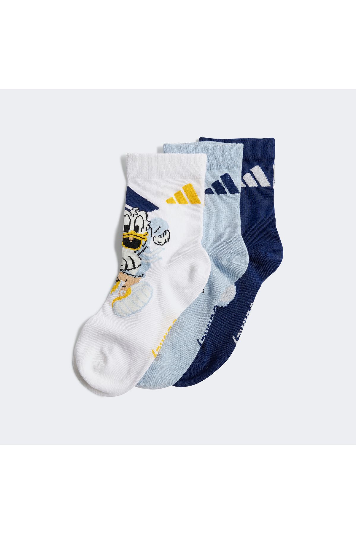 adidas-X Disney Mickey Mouse Kids White/Blue/Dark Blue 3-Piece Socks 1