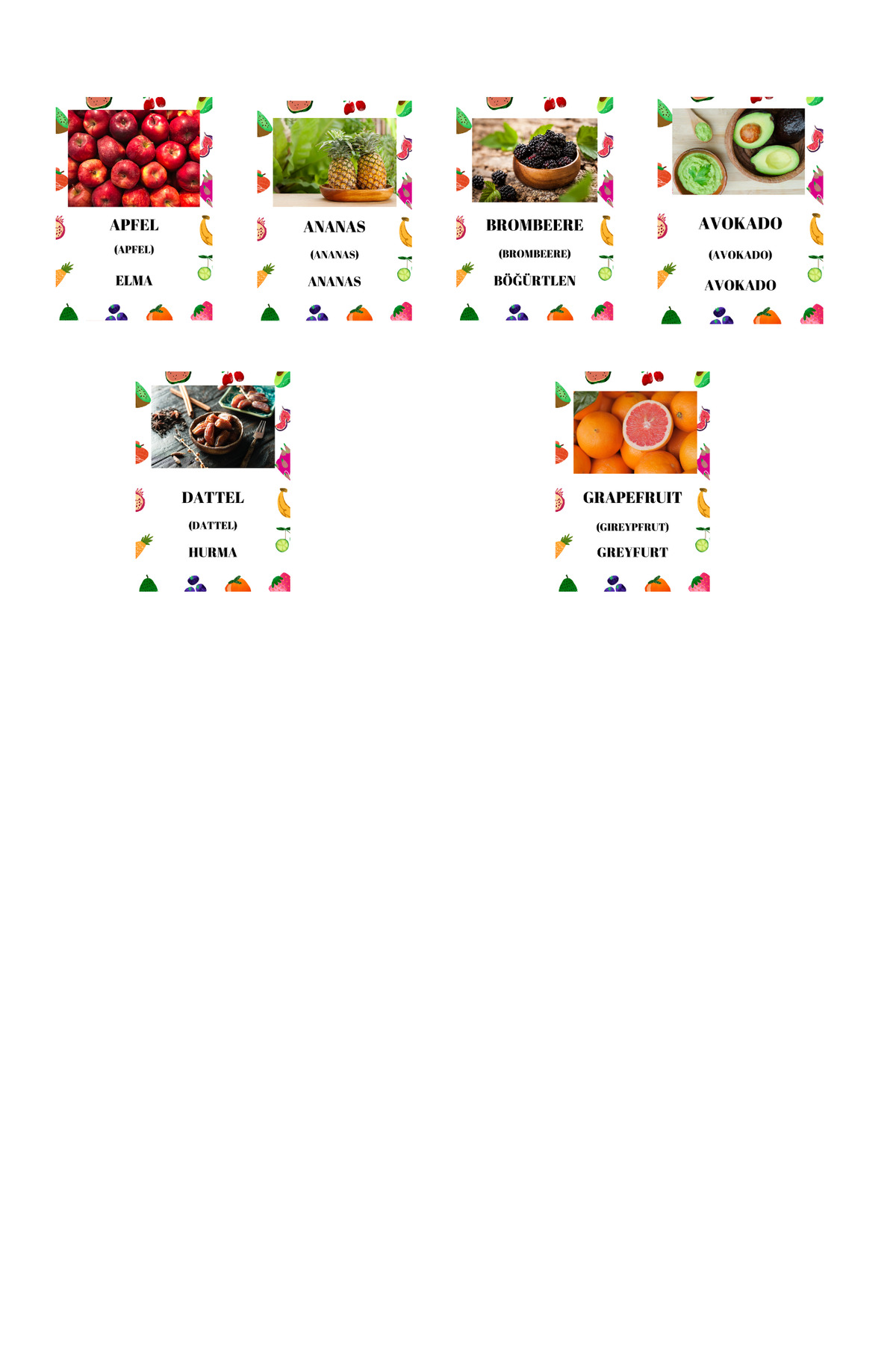 Baby Almanca Meyveler Eğitim Seti Flash Kartları fotoğrafı 2 (önizleme)