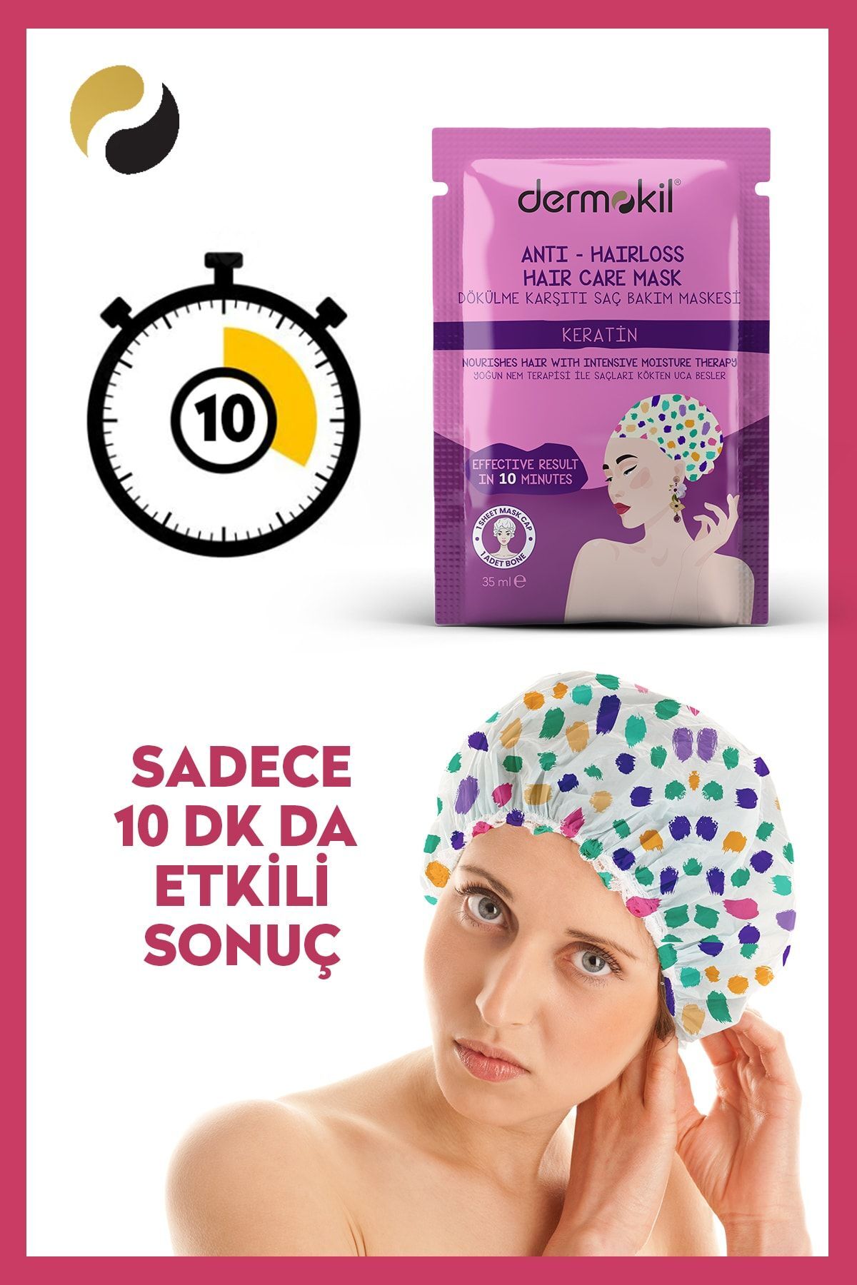 Keratin Buhar Saç Bakım Maskesi 35 ml — 8697916014386 — تصویر 2 از 4