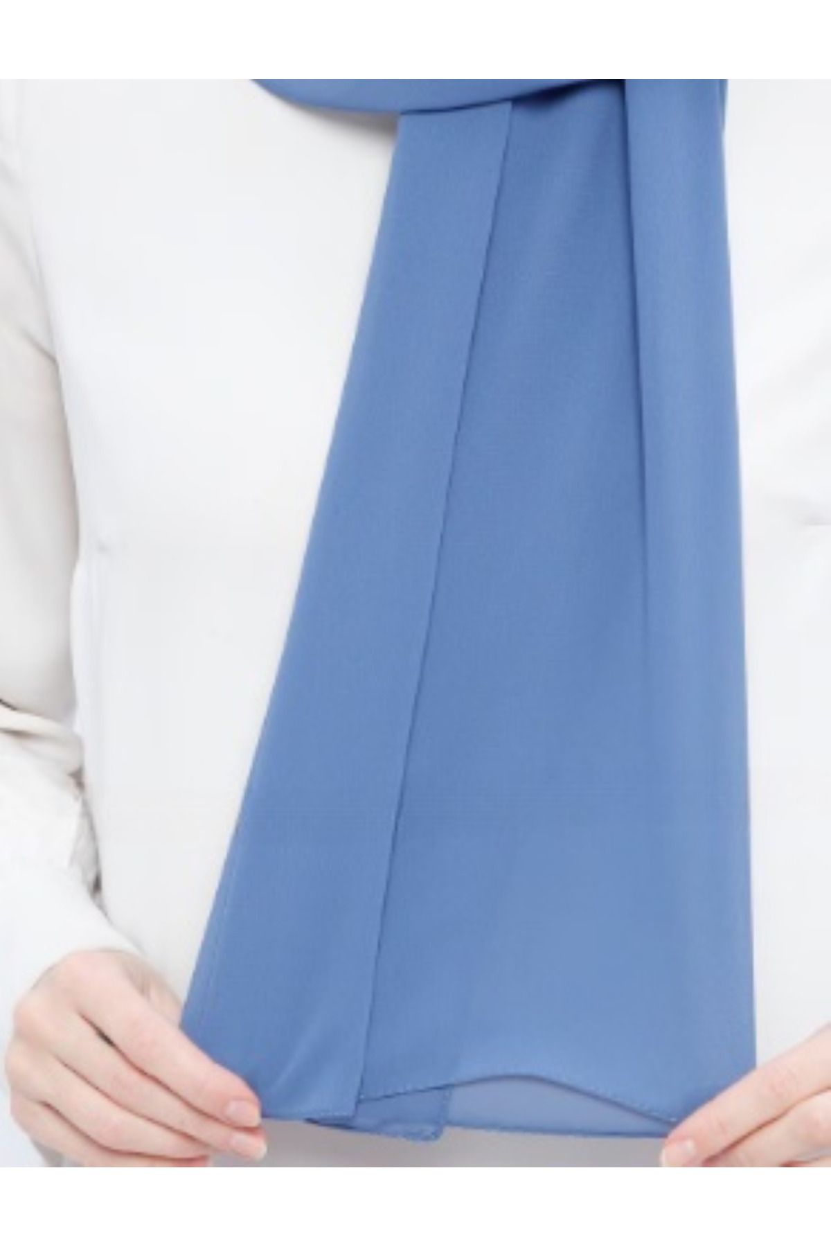 Differenza-Indigo Crepe Chiffon Shawl 3