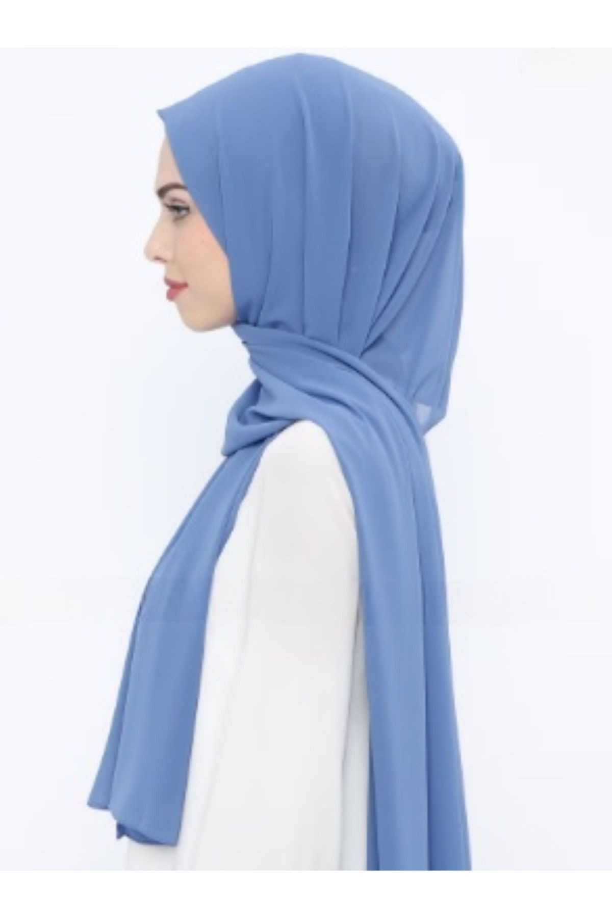 Differenza-Indigo Crepe Chiffon Shawl 2