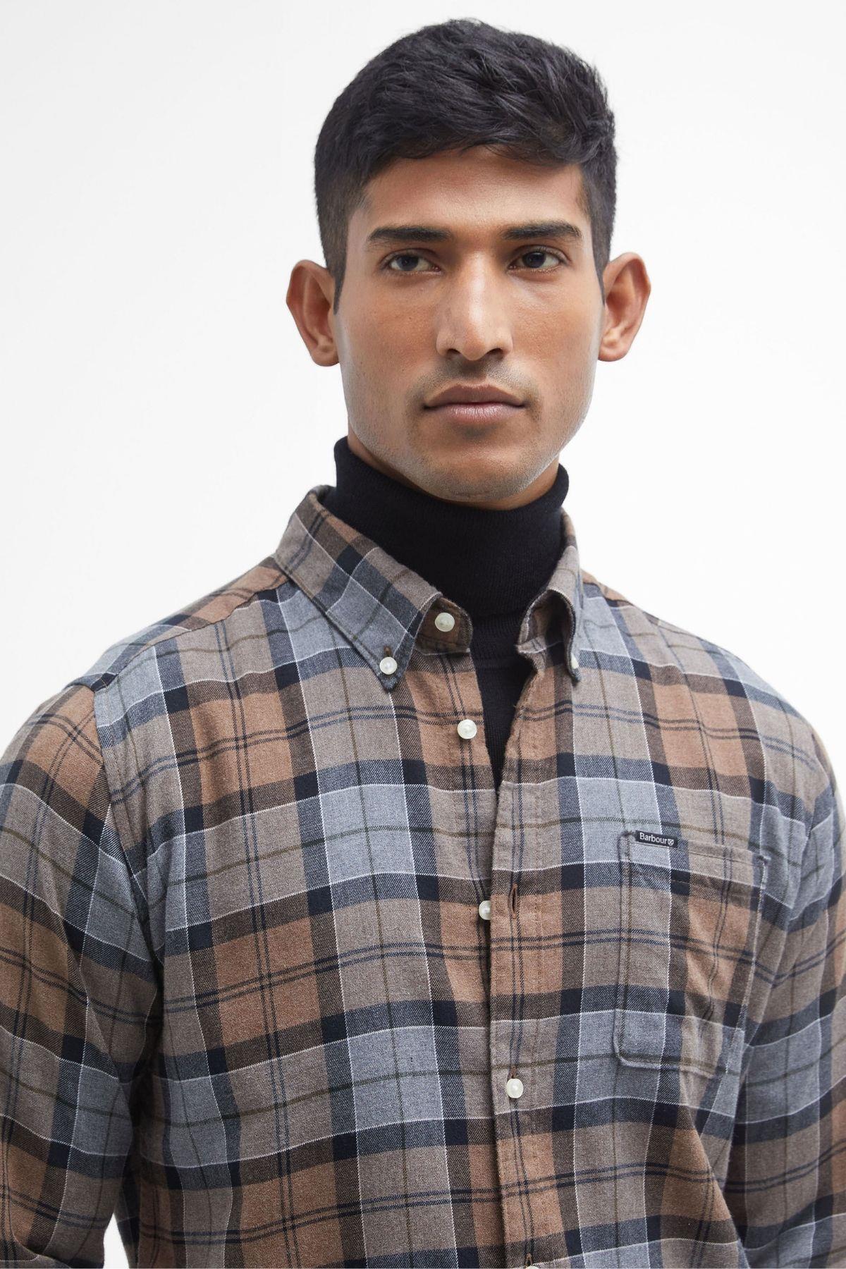 پیراهن مردانه شطرنجی آستین بلند | باربور Barbour MSH5065-T065 - تصویر 4
