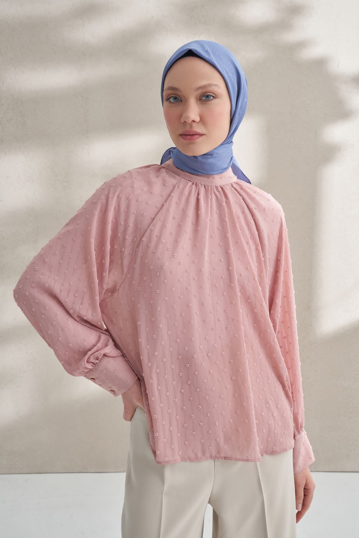 ARMANDA-Eșarfă cu model Indigo Ropa Jacquard Q 3