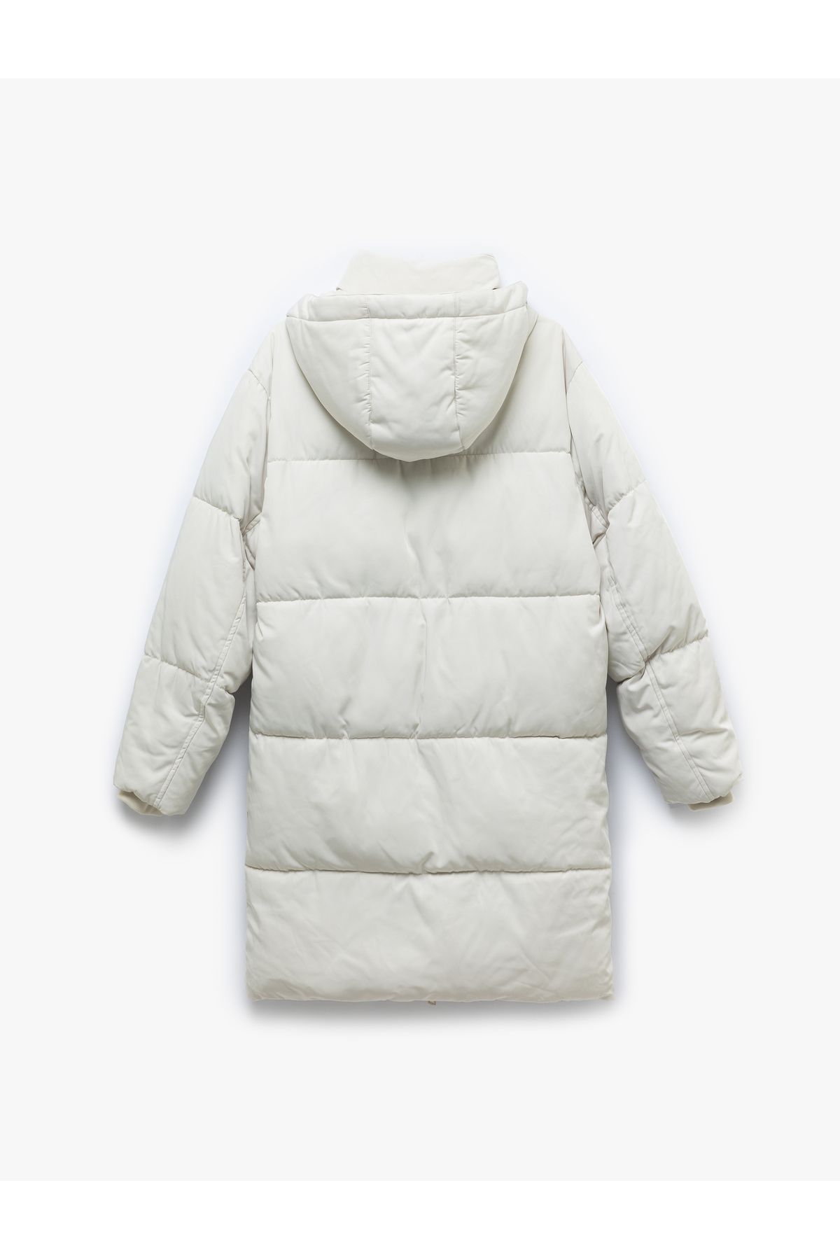 Koton-Oversize Puffer Jacket with Hooded Snap Button and Zipper 5