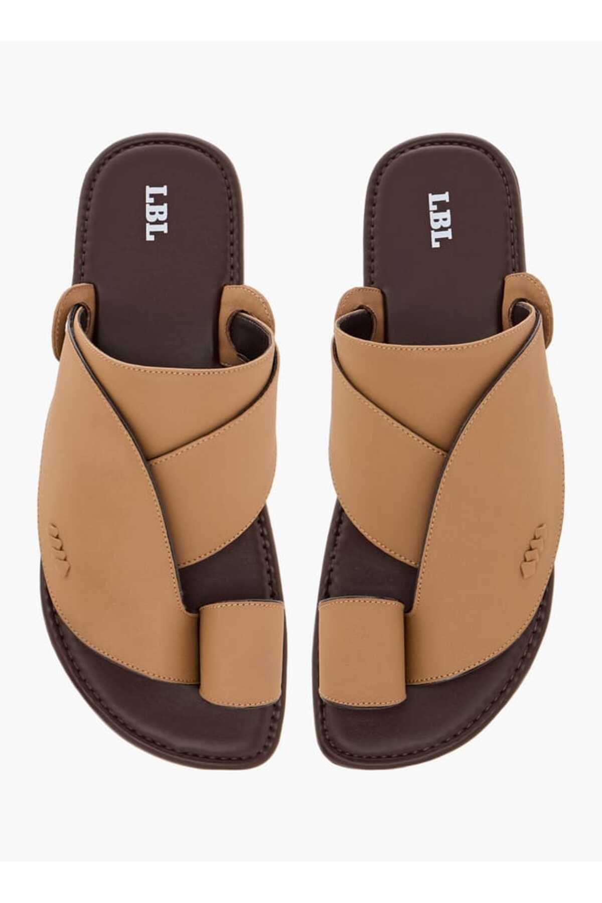 LBL by Shoexpress-Textured Slip-On Arabic Sandals with Toe Loop 1