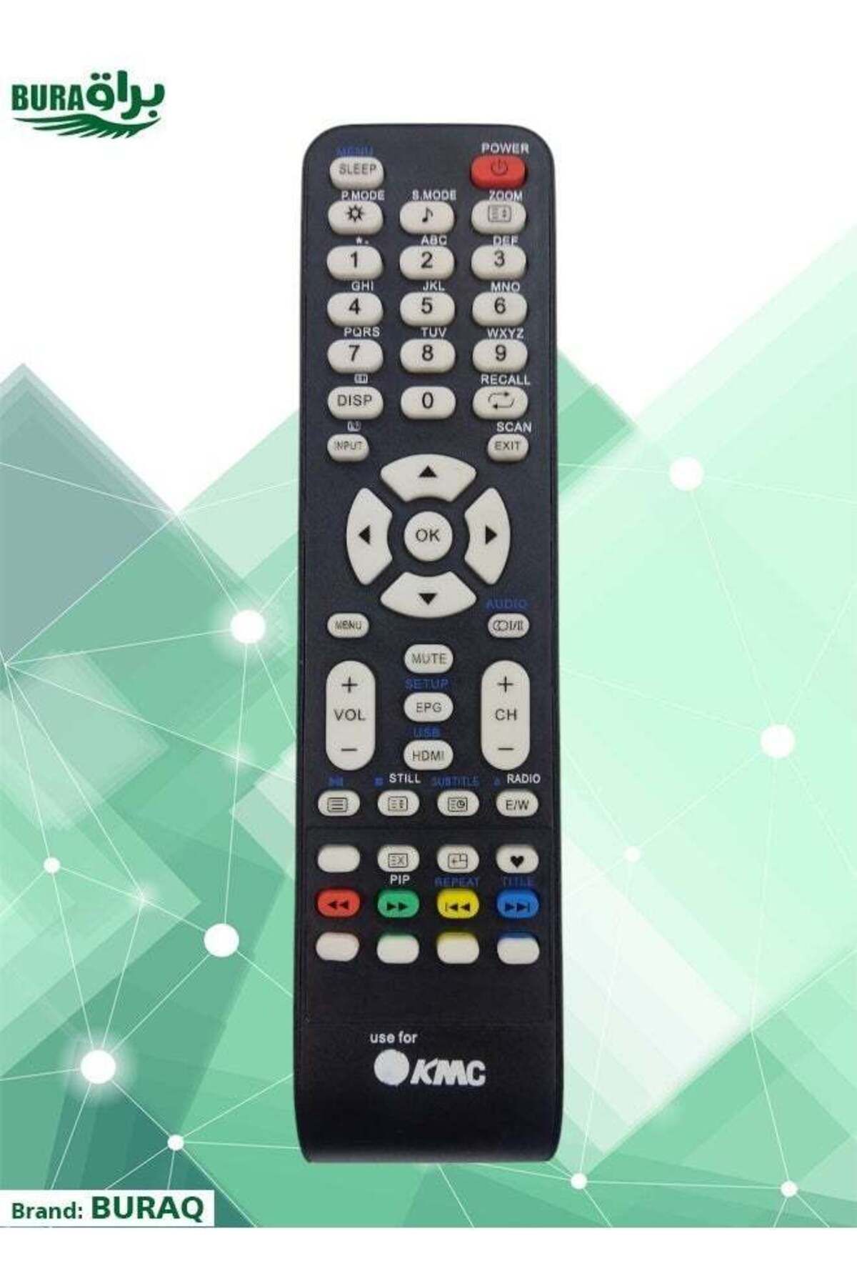erorex-KMC TV Remote - Replacement Remote Control Compatible For KMC Smart LCD LED TVs - Black 1