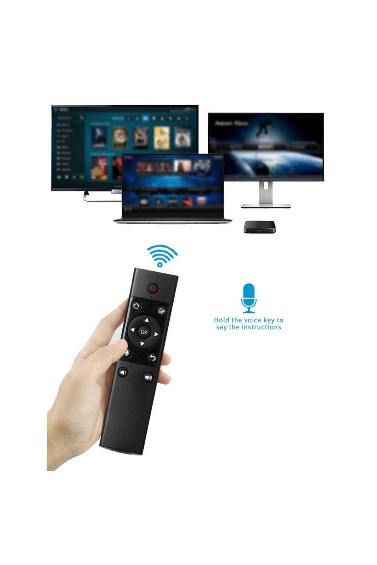 erorex-Wireless Remote Control With USB Receiver For Android TV Box/Game Console/Computer/Set-Top Box Black 6