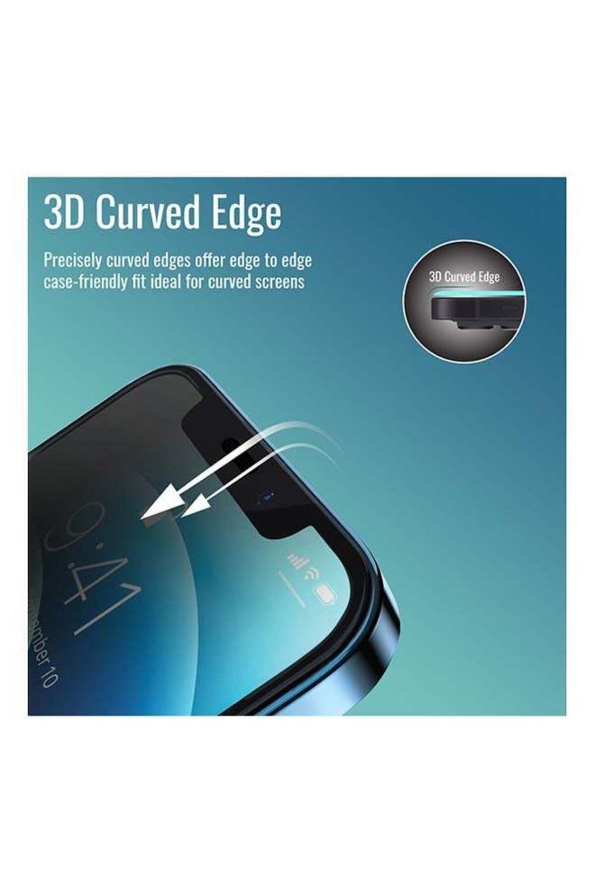 erorex-DropProtect Clear 3D Glass with Built-in Bumper for iPhone 12 – Clear 3