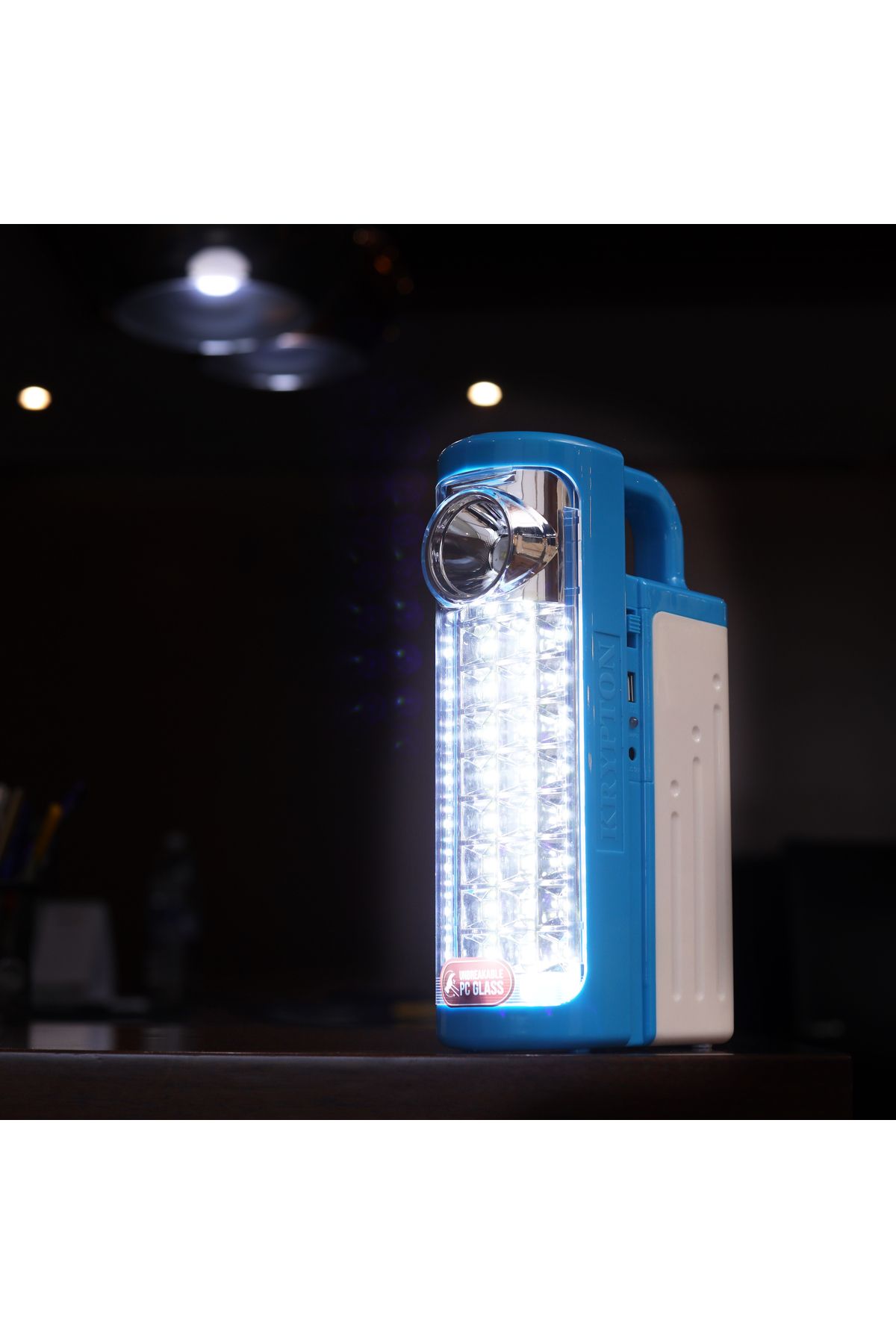 KRYPTON-Rechargeable Emergency Lantern-KNE5185|Includes 3W Torch|Perfect for Indoor & Outdoor Use 3