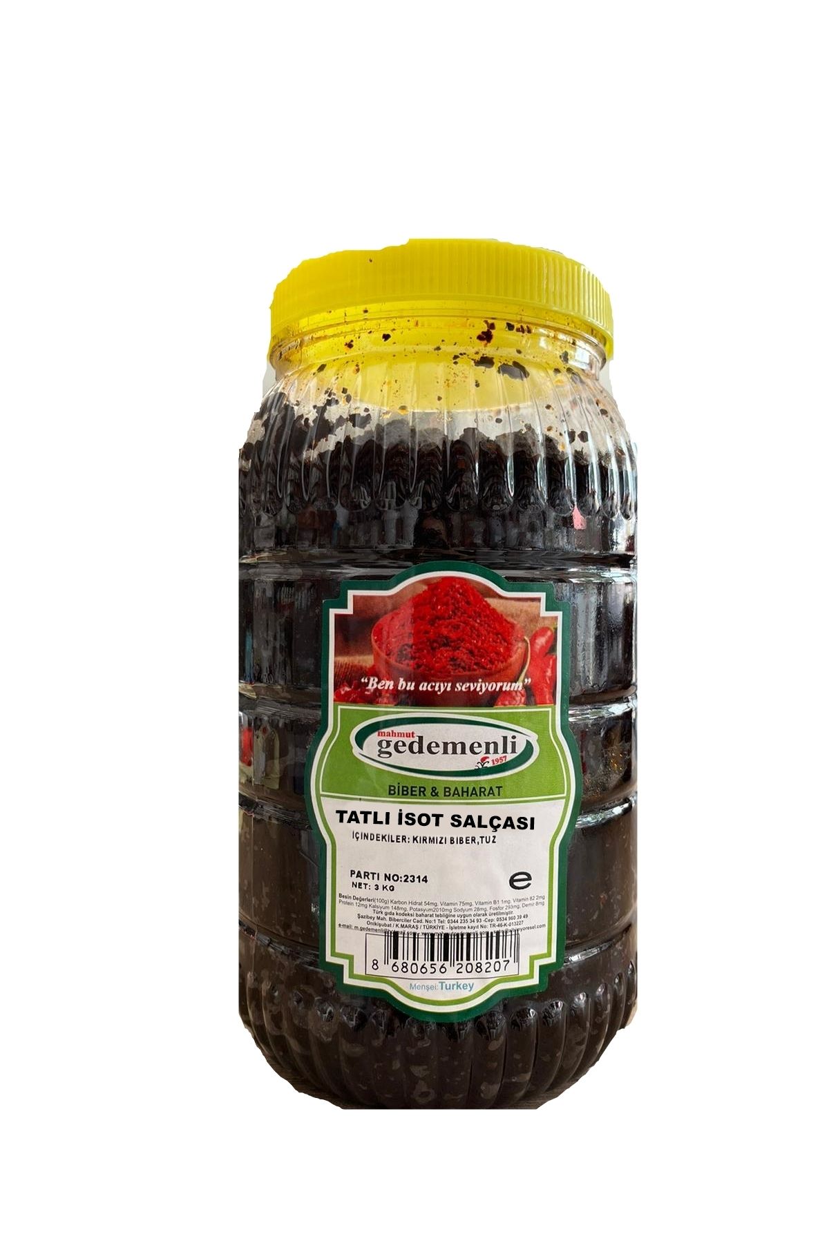 GEDEMENLİ TATLI İSOT SALÇASI 3 KG