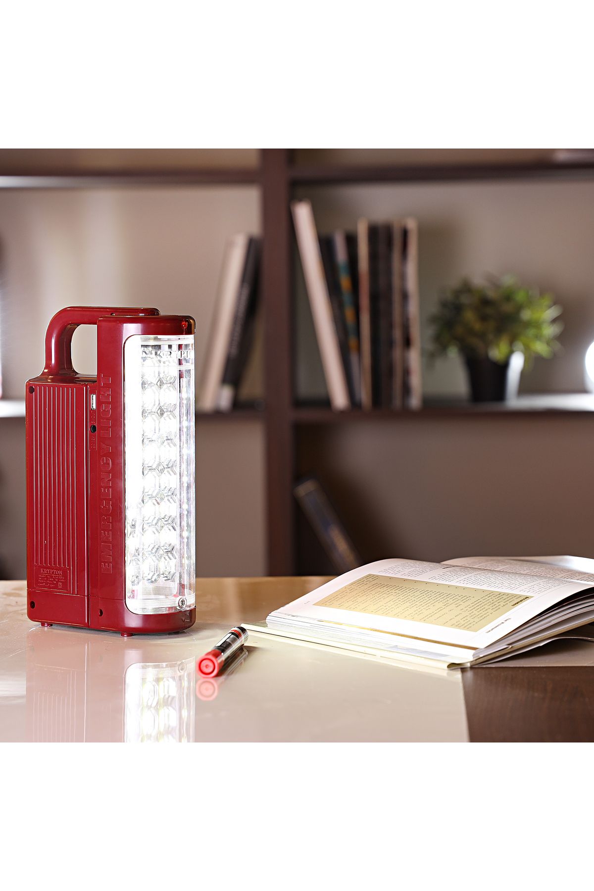 KRYPTON-KNE5094 Rechargeable Led Emergency Light Maroon 3