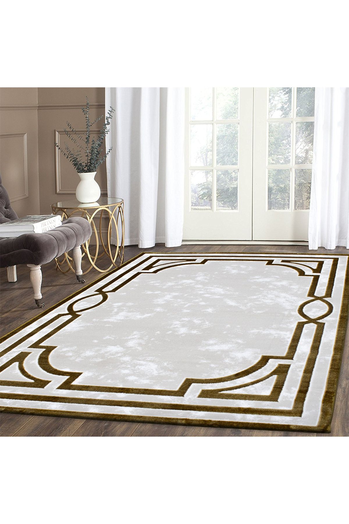 Homelux-Zenith Rectangular Rug, 200X290, Classic, White, Gold, Polypropylene 1