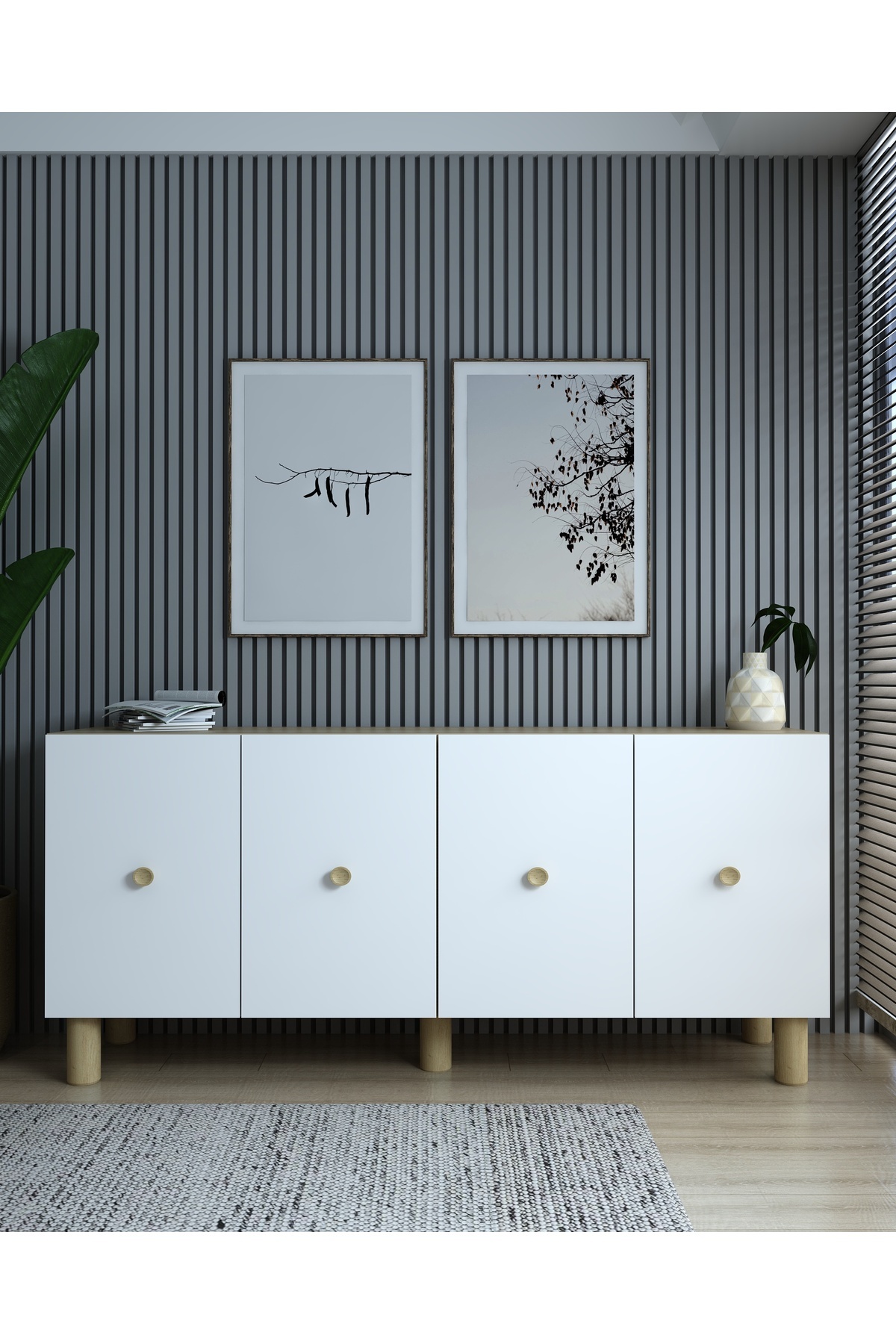 DEMONTE DECOR MONODD (KB150) BOHEM KONSOL SAFİRMEŞE-BEYAZ