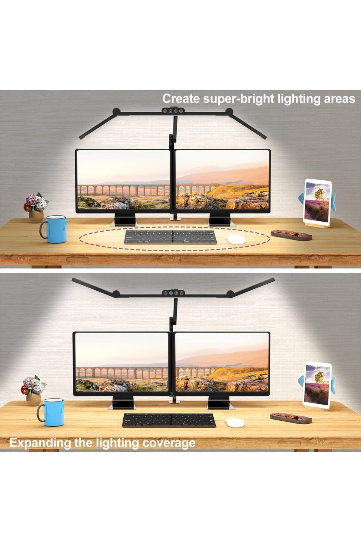 aiopp-24W M Led Desk Lamp with Clamp, Architect Desk Lamp for Home Office with Atmosphere Lighting, 24W Ul 5