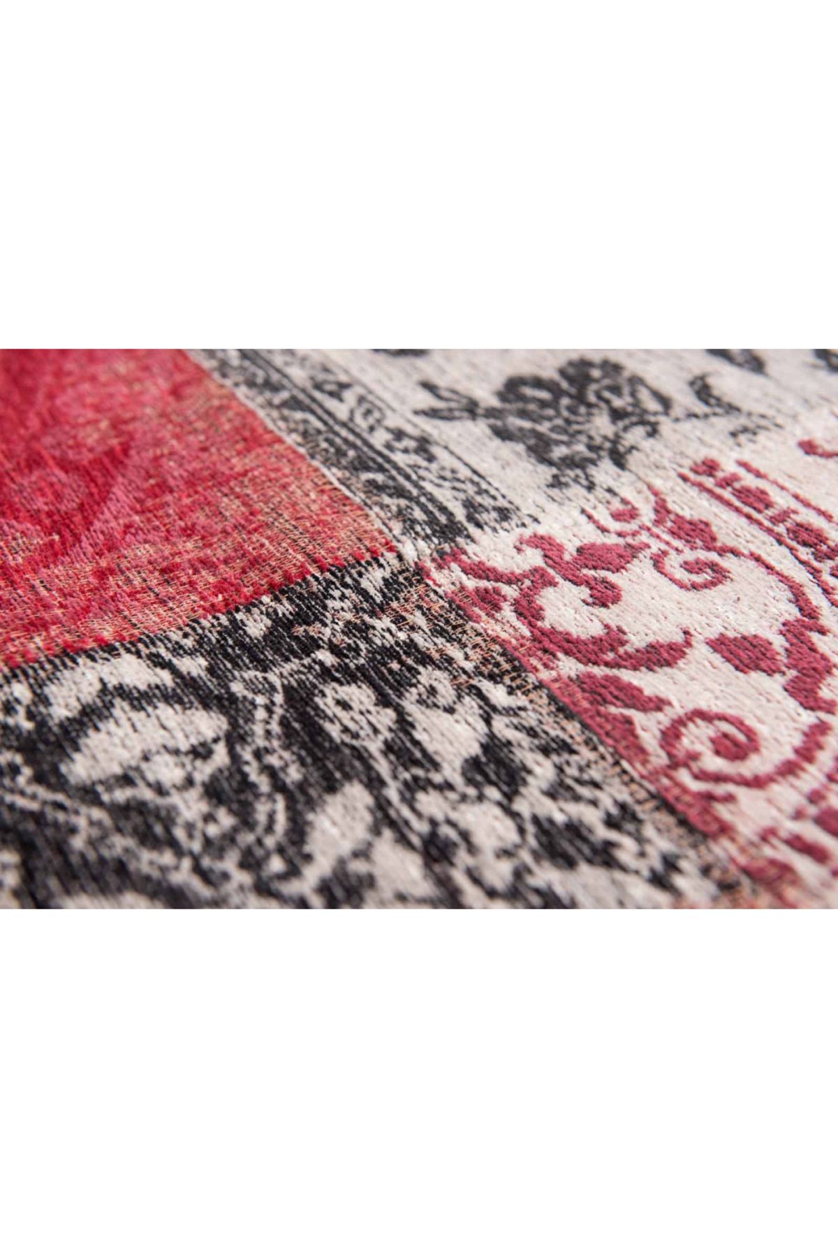 Homelux-Rectangular Rug, Cotton, 200X280, Rectangles Pattern, Red, Cream, Grey 6