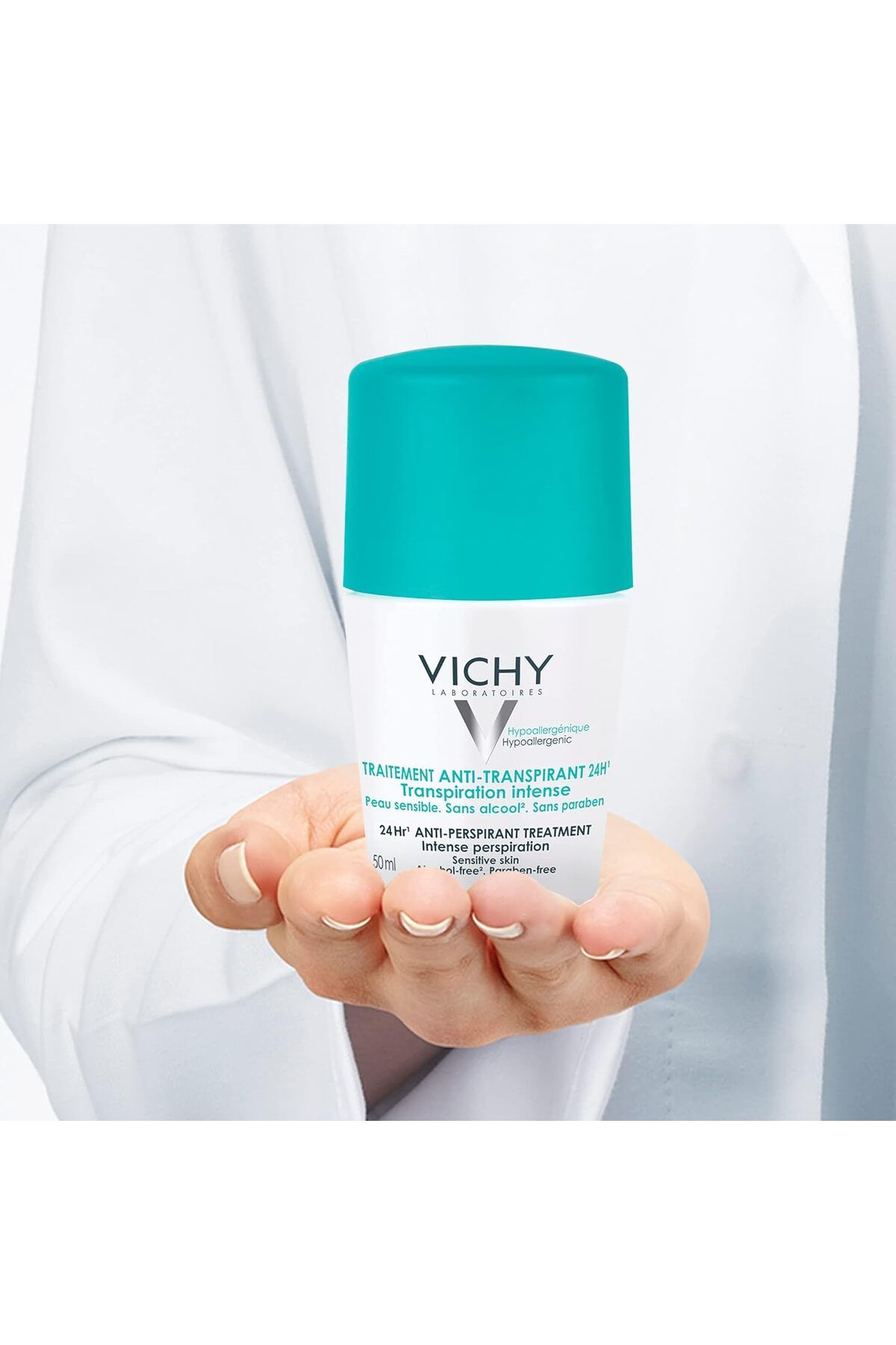 Vichy-Roll-On Deodorant Sensitive, 48 Hours, 50ml (Green), Refreshing 9