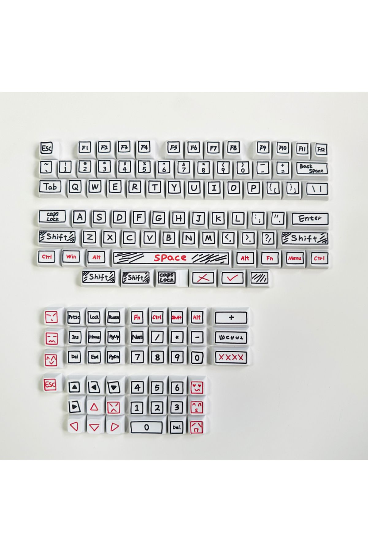 Choice-WHITE 125 Keys XDA Profile Graffiti Theme Keycap PBT Dye Sublimation Customized DIY Keycaps for Gami 1