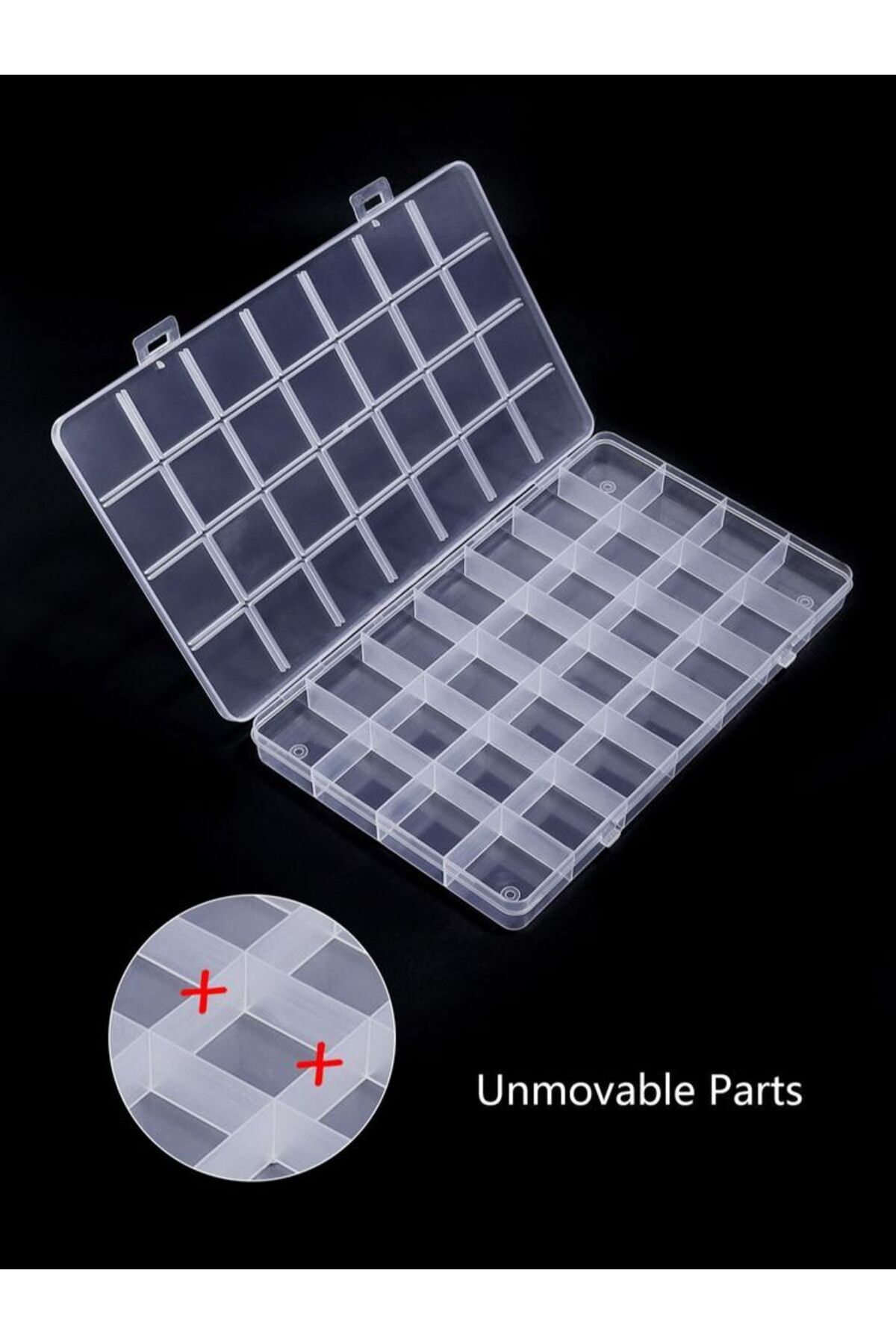 Choice-24 Grids 1pc Multifunctional Clear Plastic Organizer Box With Grids Container Craft Storage For Bead 6
