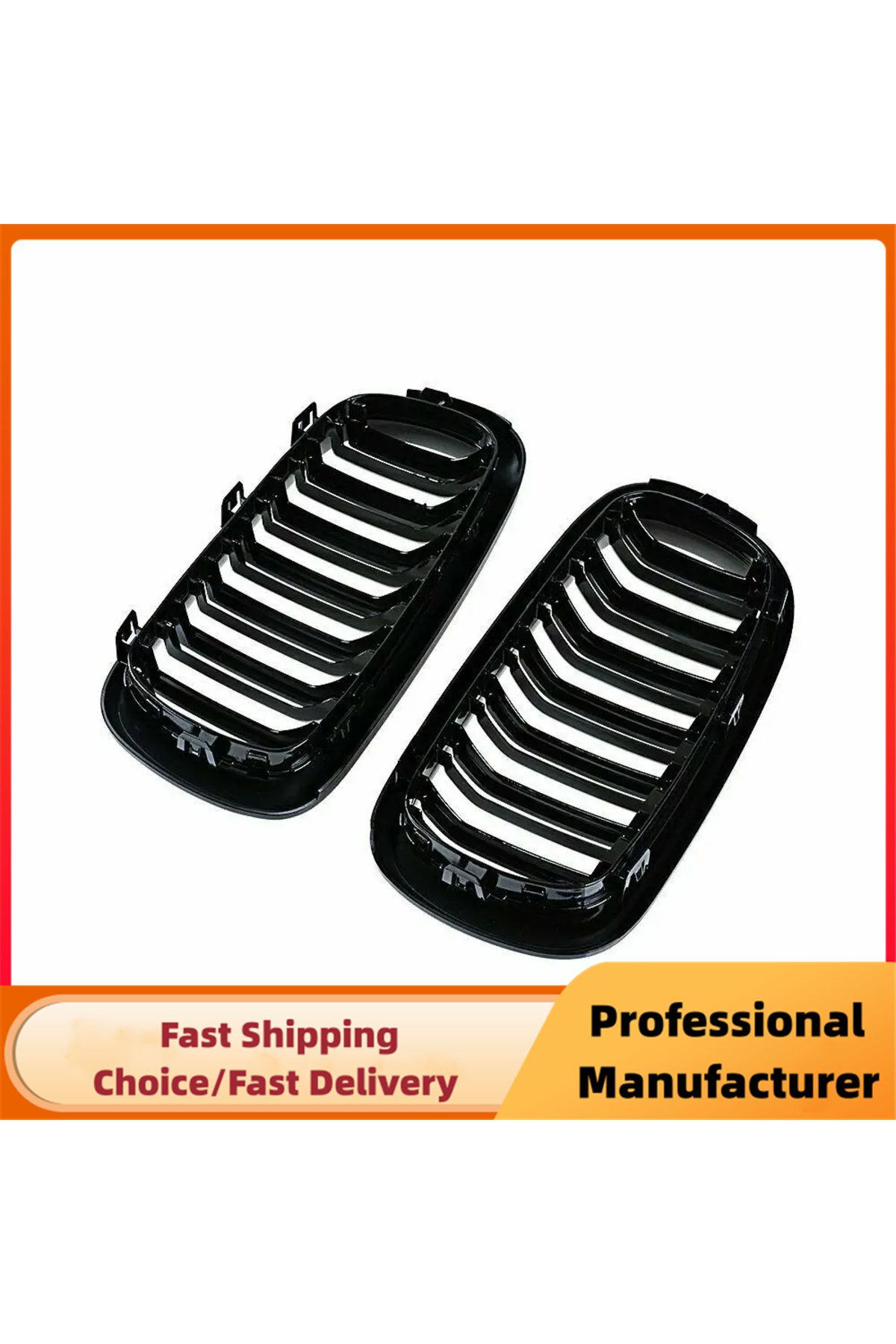 Choice-For BMW F15 F16 X5 X6 F85 F86 2014-2018 Front Bumper Kidney Racing Grille Glossy Black Car Double... 4