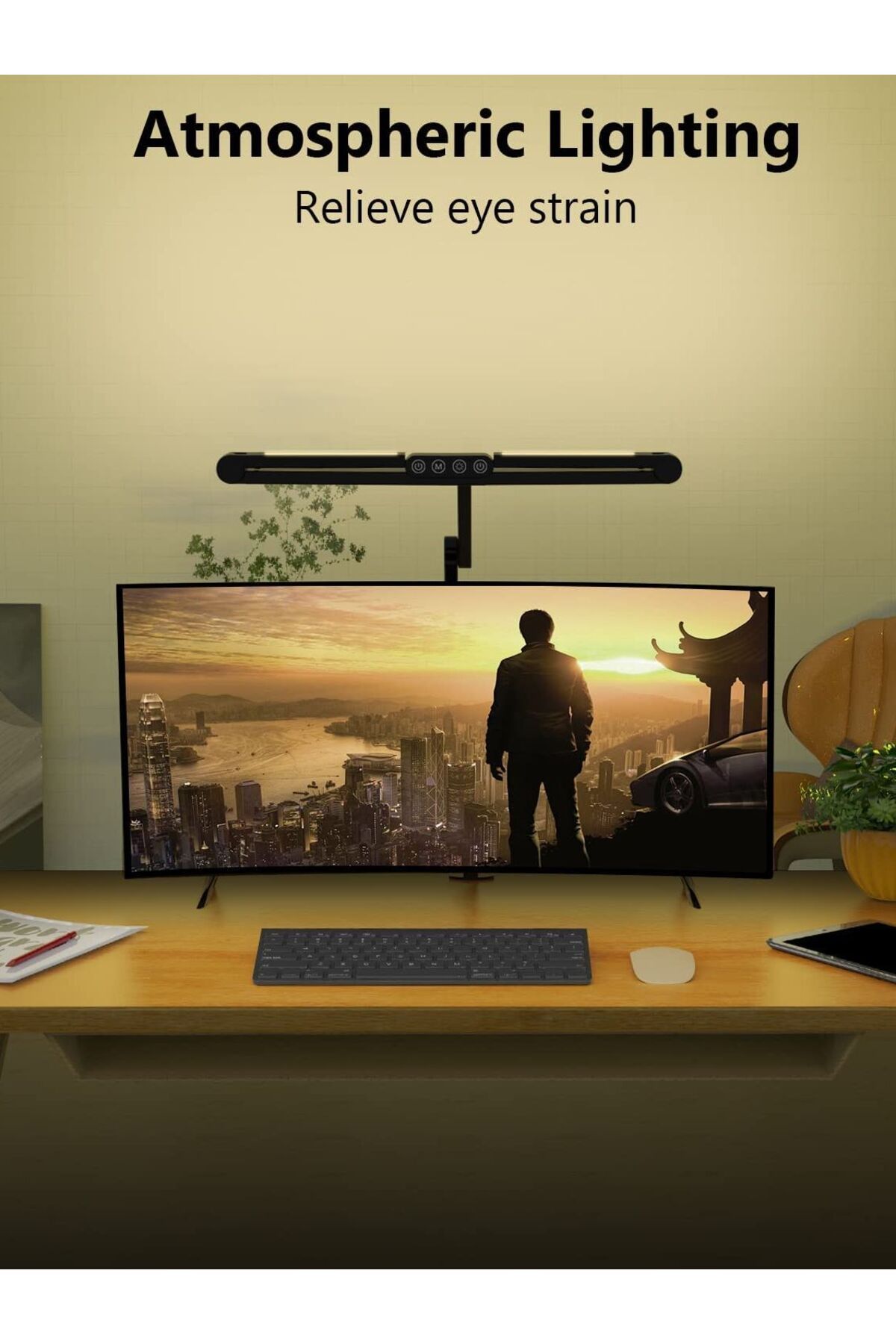 aiopp-24W M Led Desk Lamp with Clamp, Architect Desk Lamp for Home Office with Atmosphere Lighting, 24W Ul 7